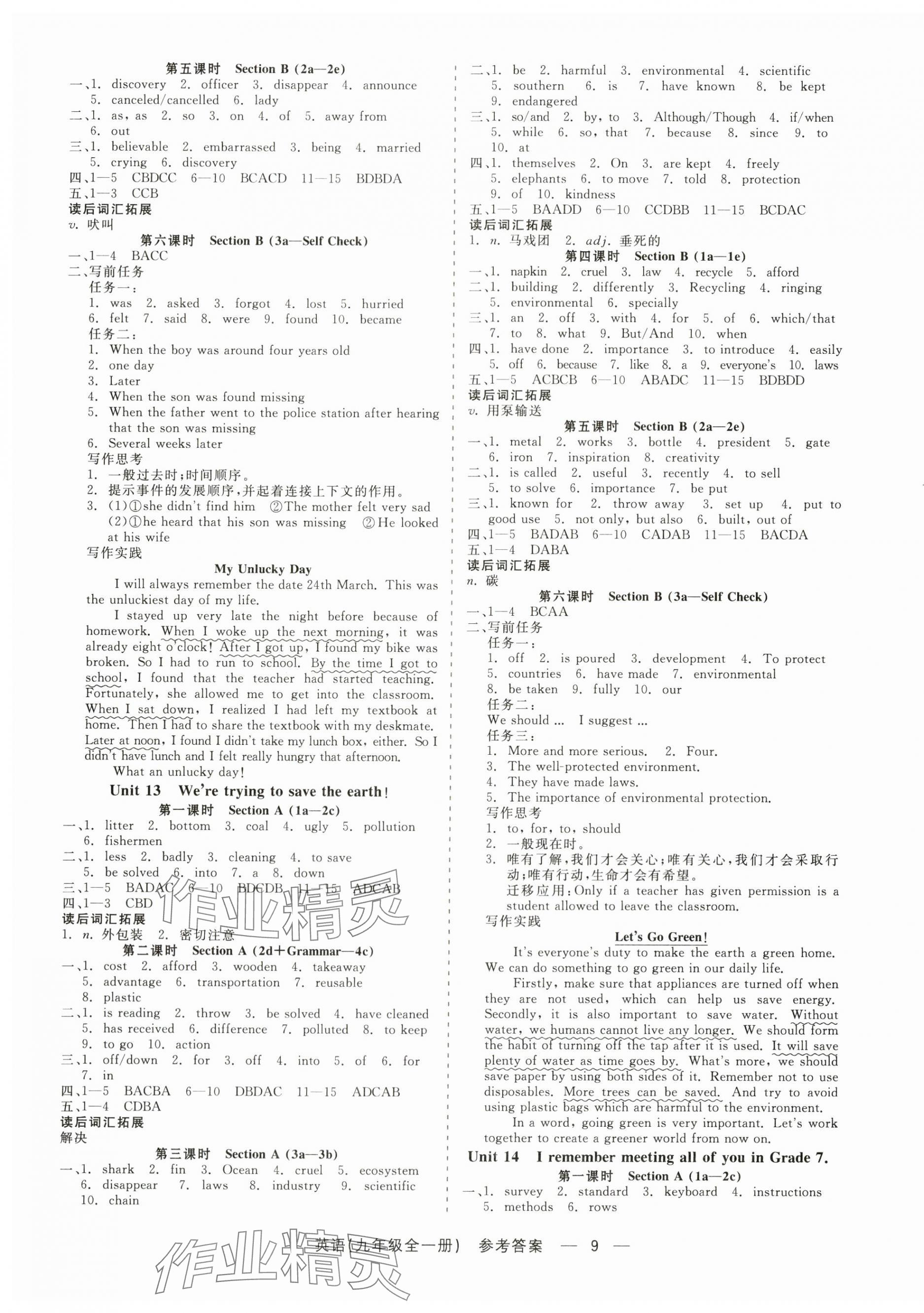 2024年精彩三年就練這一本九年級(jí)英語(yǔ)全一冊(cè)人教版 第9頁(yè)