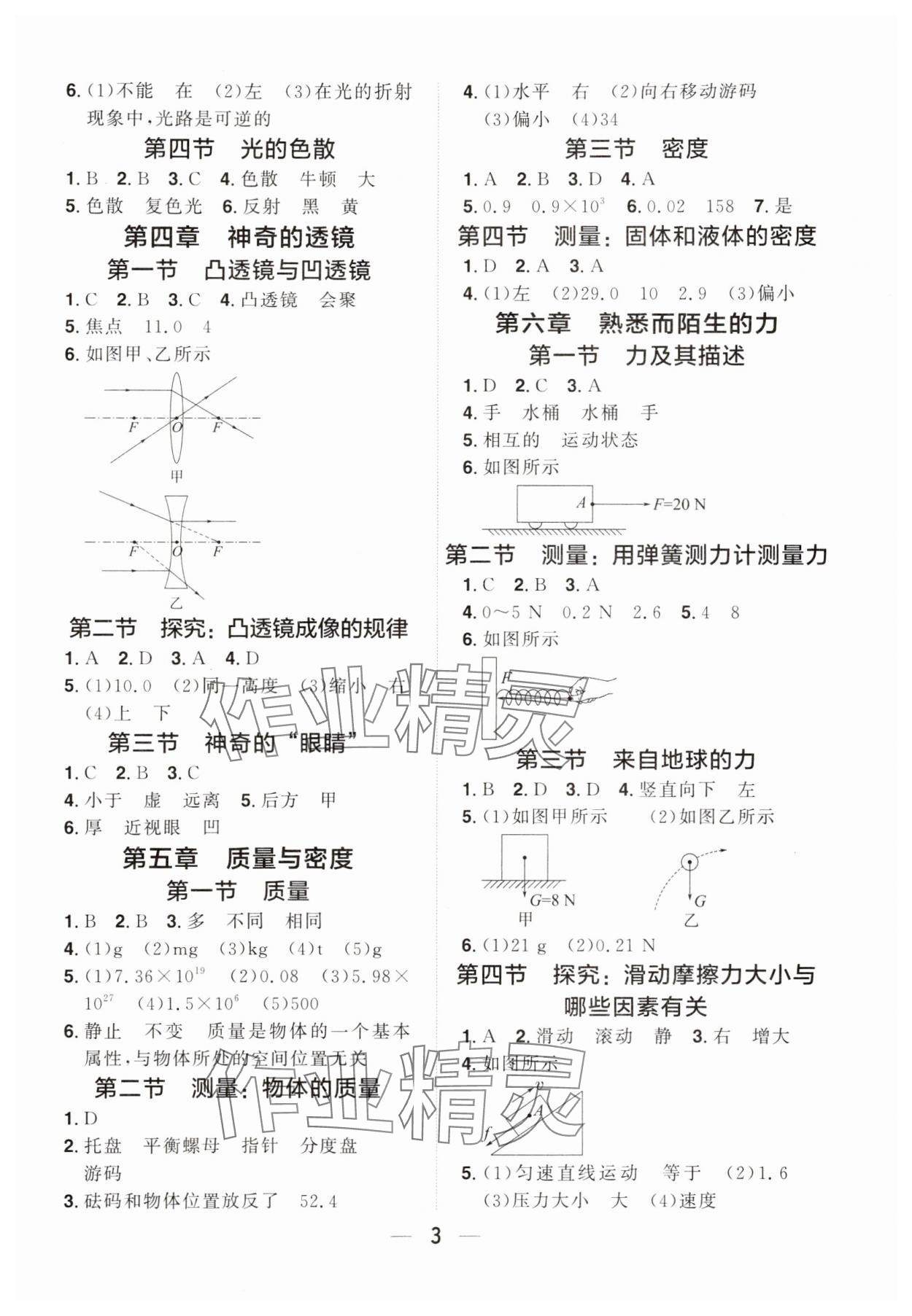 2024年陽光同學(xué)分層設(shè)計八年級物理上冊滬科版福建專版 參考答案第2頁