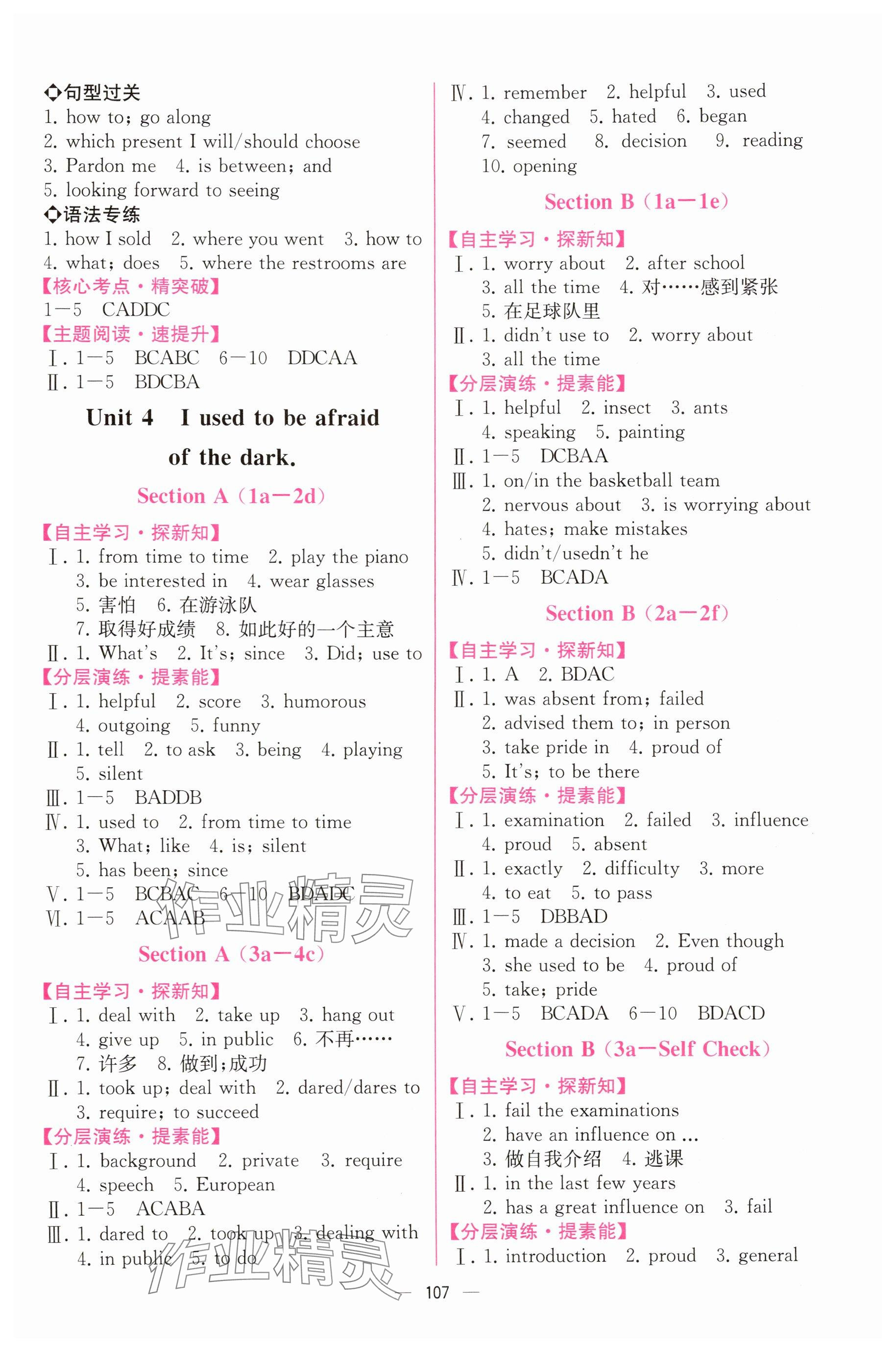 2025年同步導(dǎo)學(xué)案課時(shí)練九年級(jí)英語(yǔ)全一冊(cè)人教版河南專版 參考答案第5頁(yè)