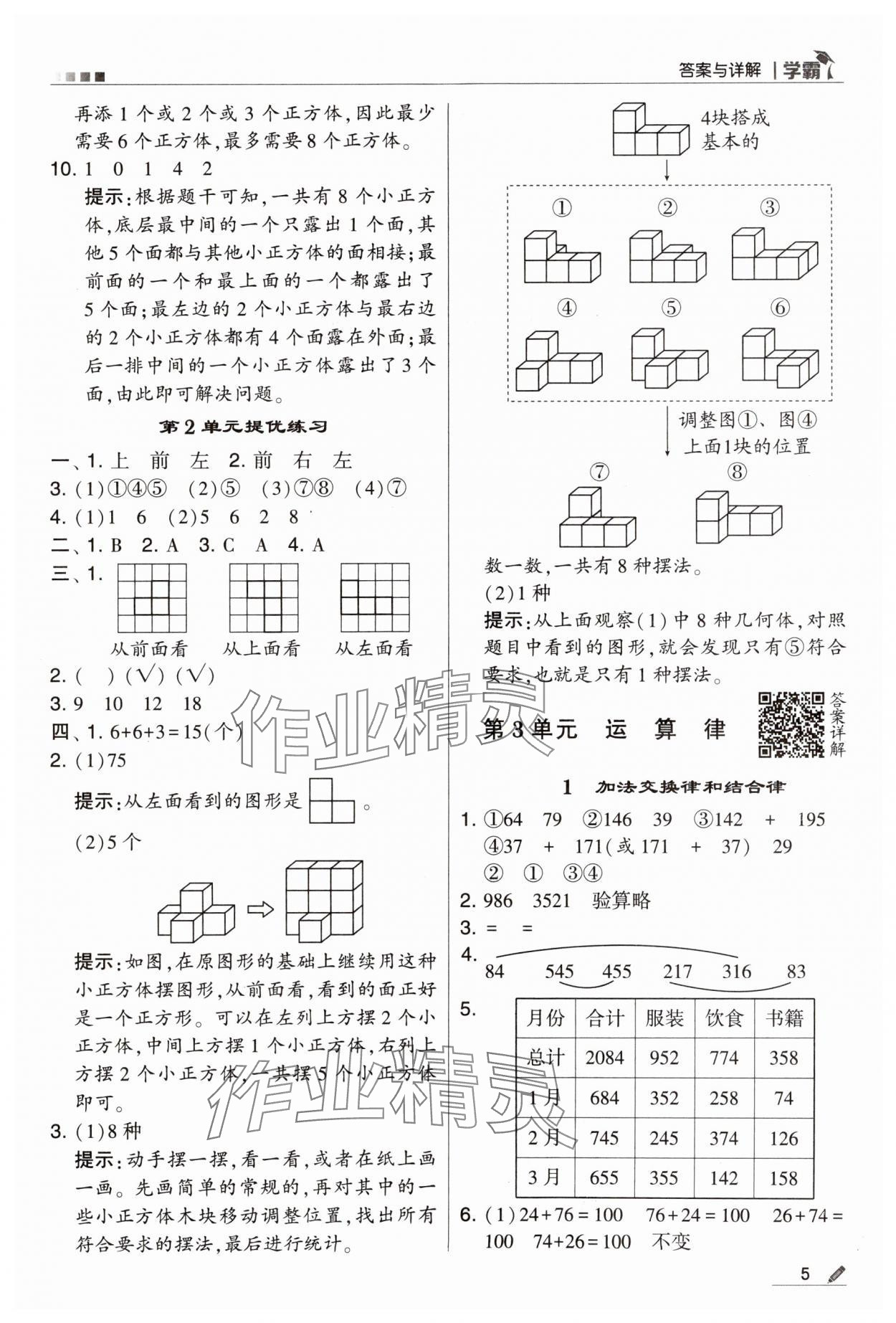 2024年喬木圖書學(xué)霸四年級數(shù)學(xué)下冊人教版 第5頁