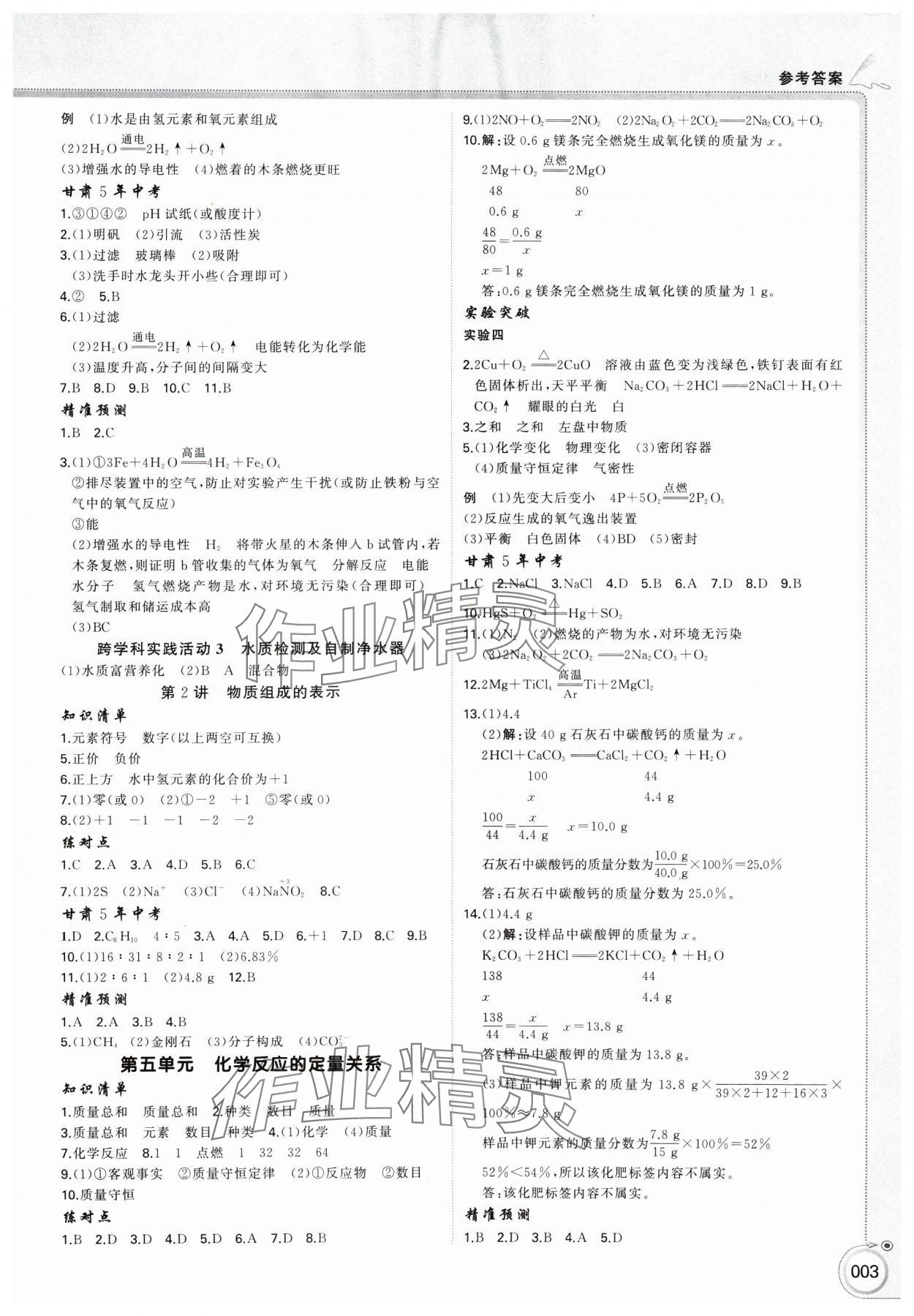 2025年首席中考化学甘肃专版&nbsp;第3页