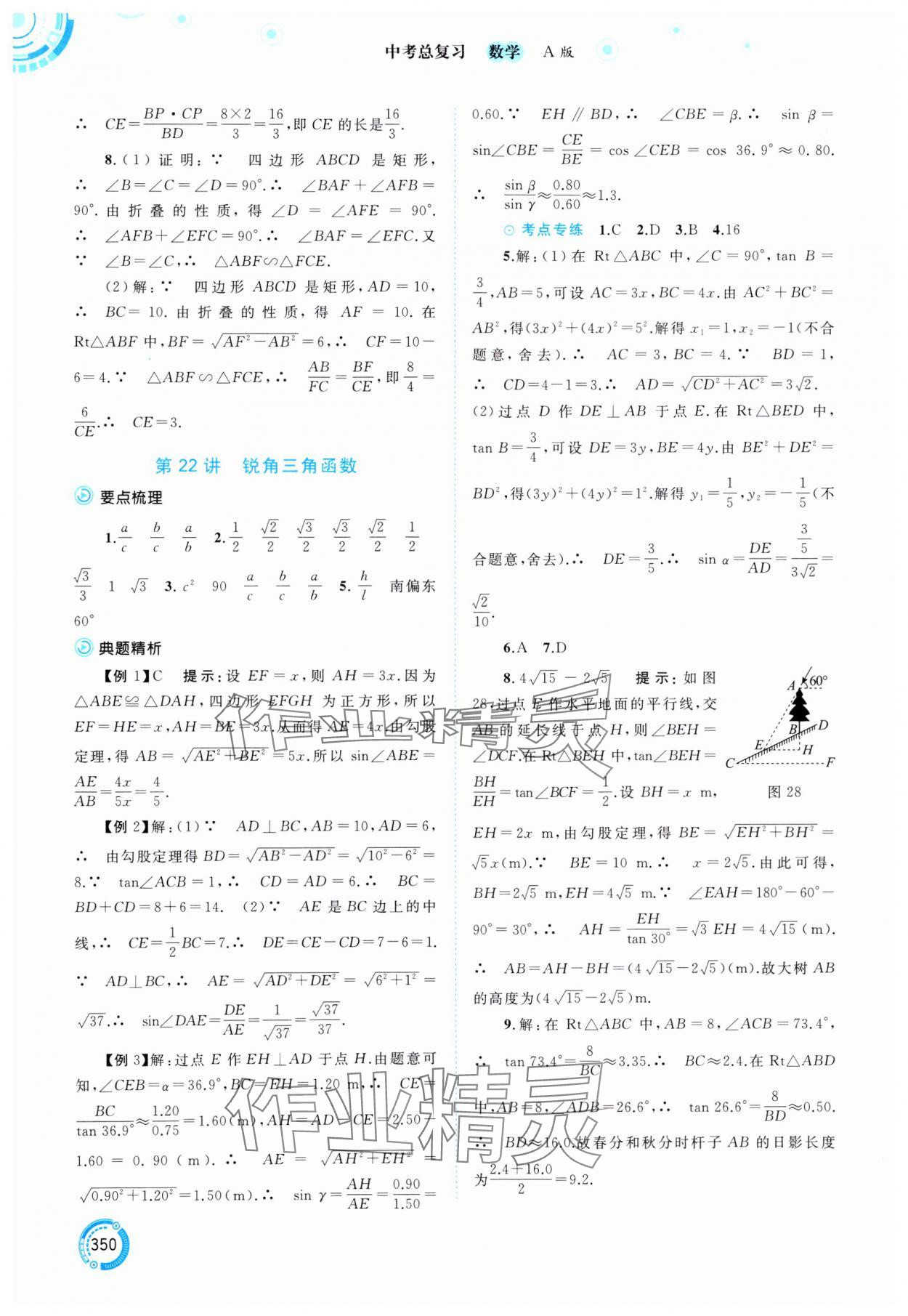 2025年中考先鋒中考總復(fù)習(xí)數(shù)學(xué) 參考答案第23頁(yè)