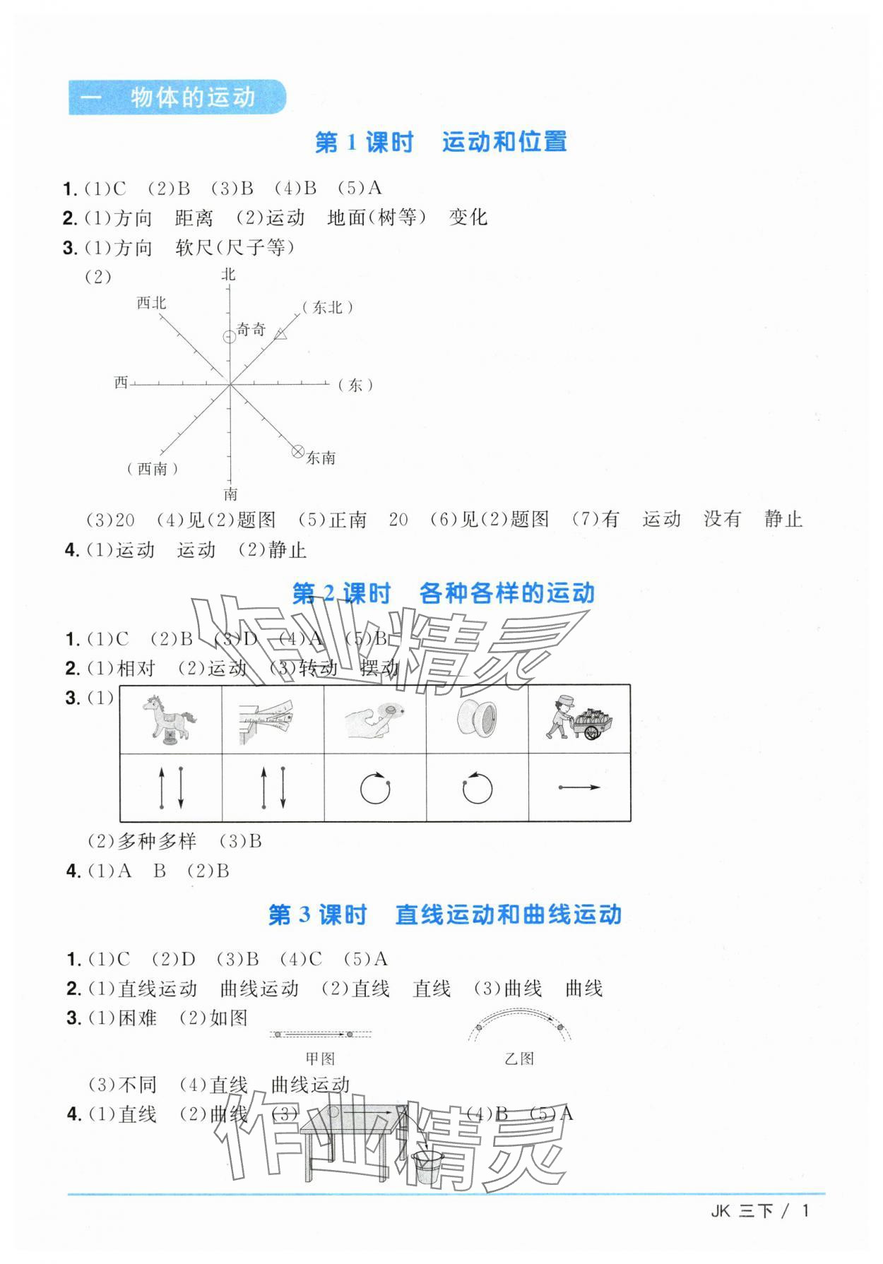 2024年阳光同学课时优化作业三年级科学下册教科版 第1页