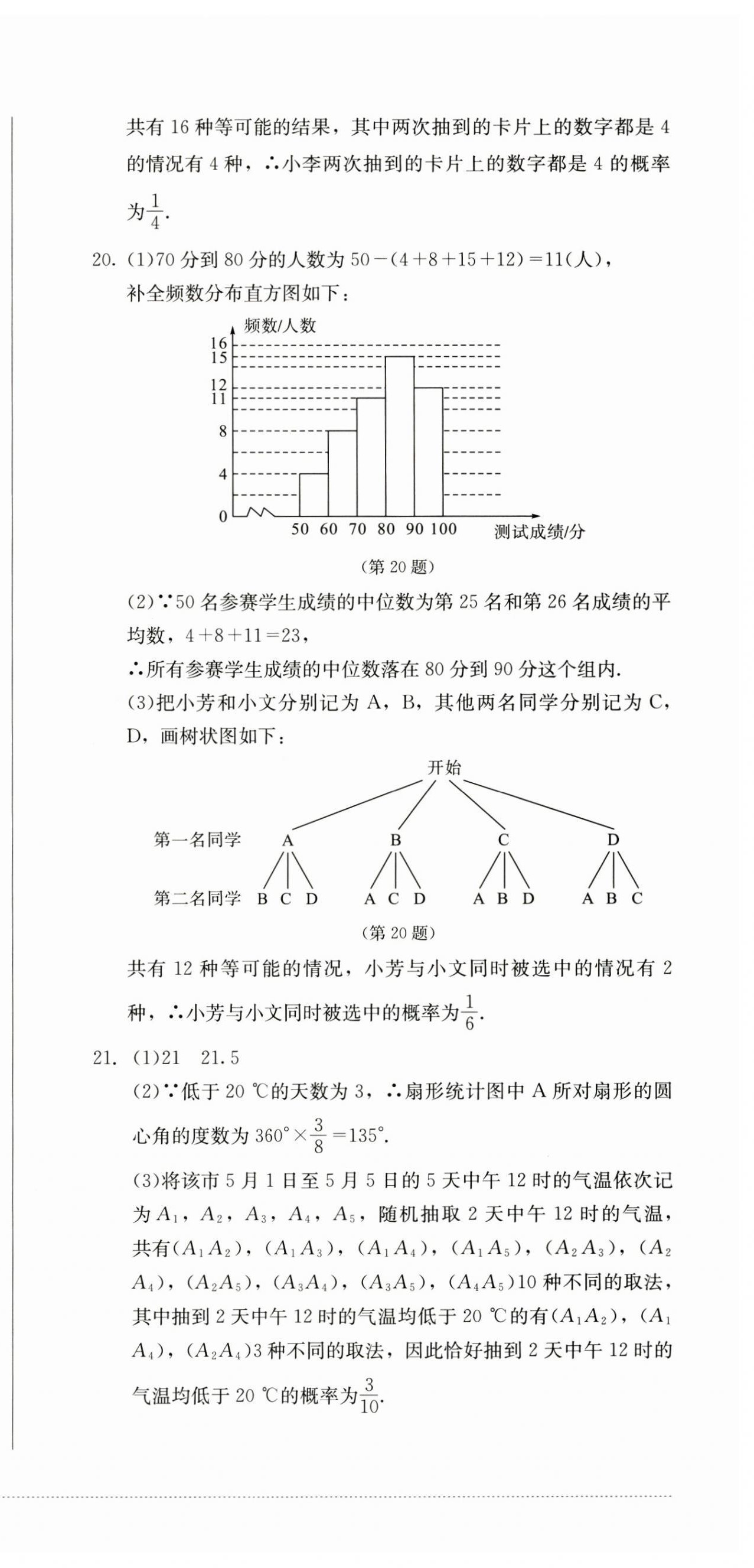 2024年學(xué)情點評四川教育出版社九年級數(shù)學(xué)上冊人教版 參考答案第12頁