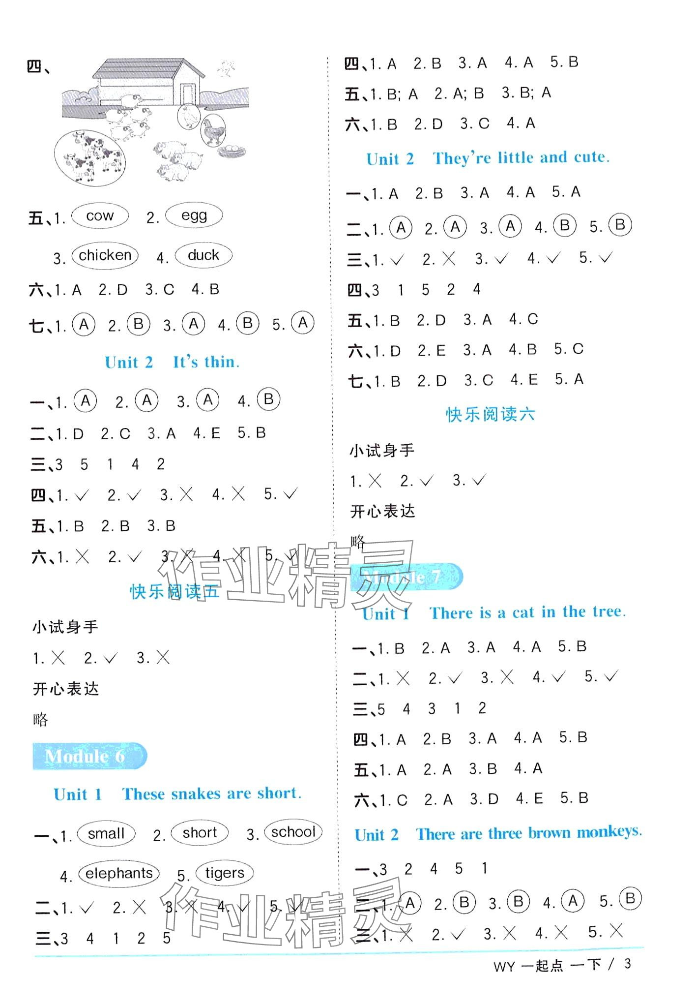 2024年陽(yáng)光同學(xué)課時(shí)優(yōu)化作業(yè)一年級(jí)英語(yǔ)下冊(cè)外研版一年級(jí)起 第3頁(yè)