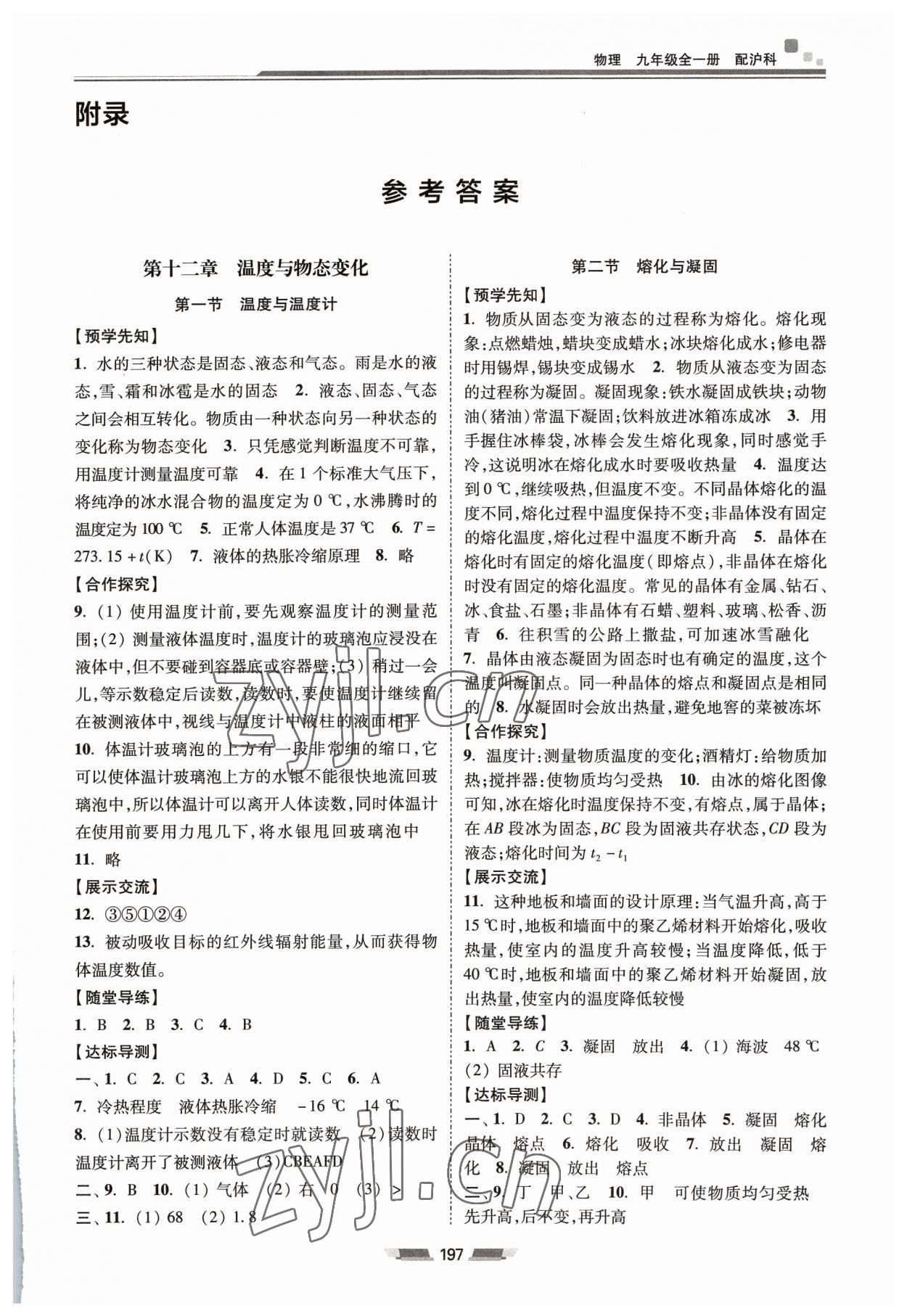 2023年同步練習(xí)冊湖南少年兒童出版社九年級物理全一冊滬科版 第1頁