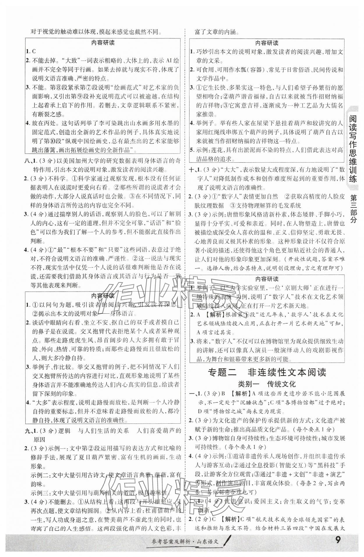 2024年一戰(zhàn)成名考前新方案語(yǔ)文山東專版 第9頁(yè)