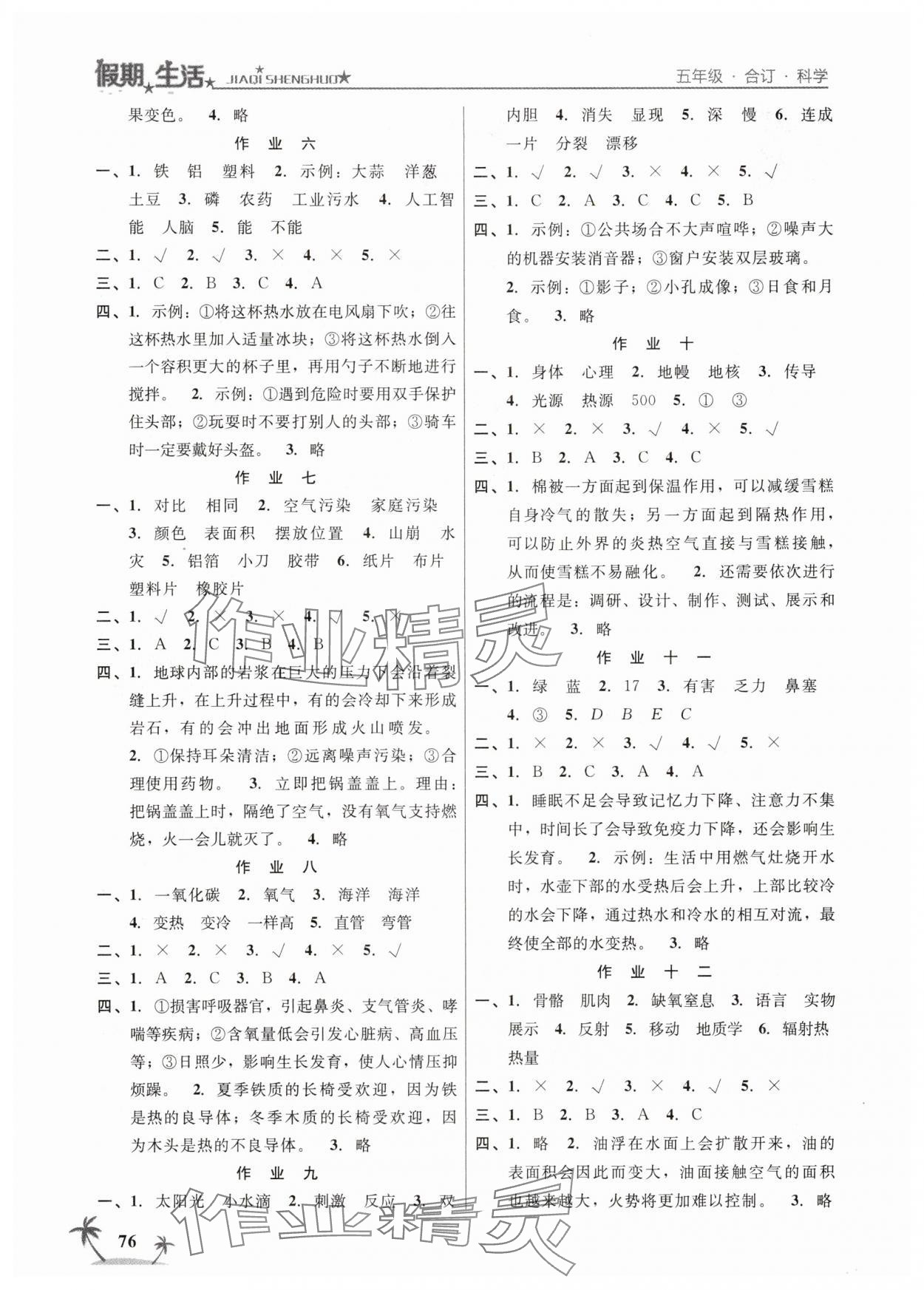 2025年假期生活方圆电子音像出版社五年级科学道德与法治合订本 第2页