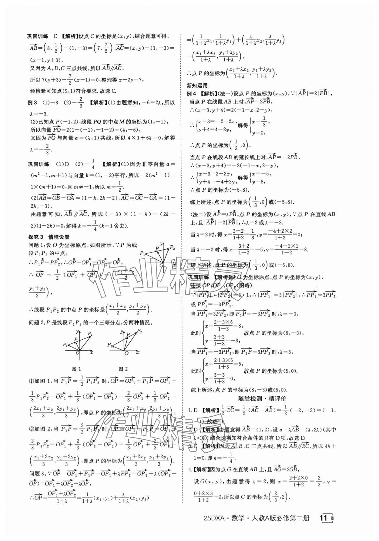 2025年金太陽導學案數學必修第二冊人教版A版 參考答案第11頁
