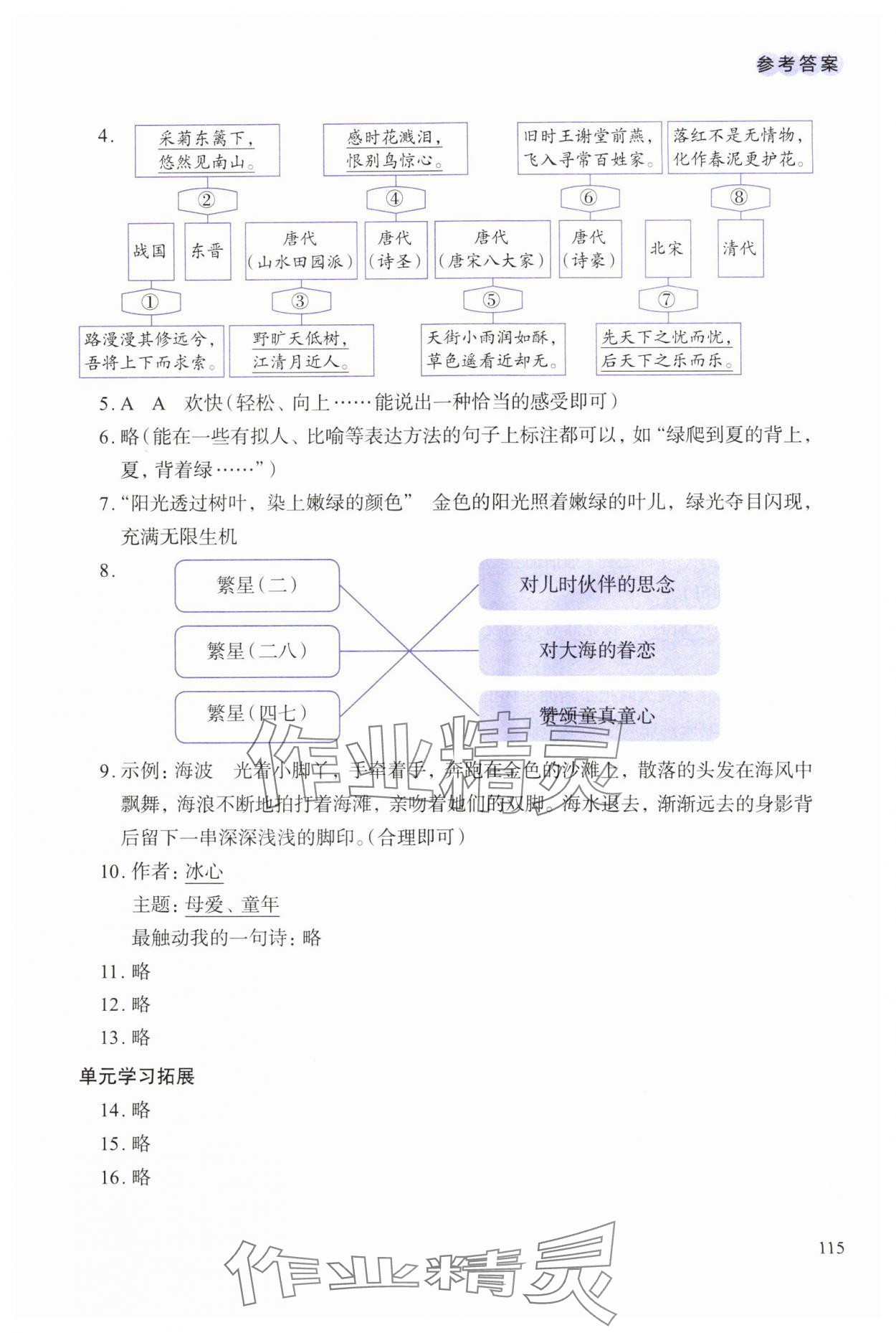 2025年小學(xué)單元素養(yǎng)作業(yè)四年級(jí)語(yǔ)文下冊(cè)人教版 參考答案第3頁(yè)