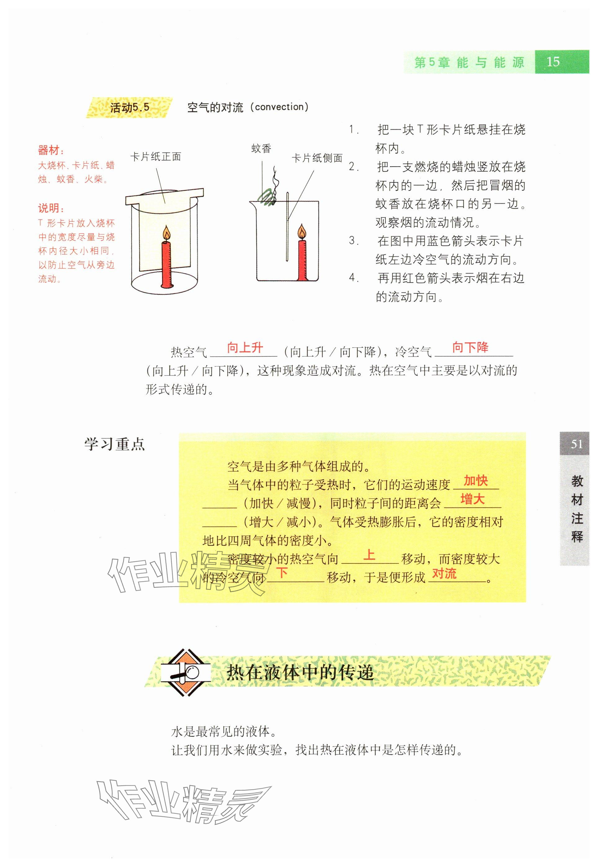 2024年教材課本六年級科學下冊滬教版五四制 參考答案第15頁