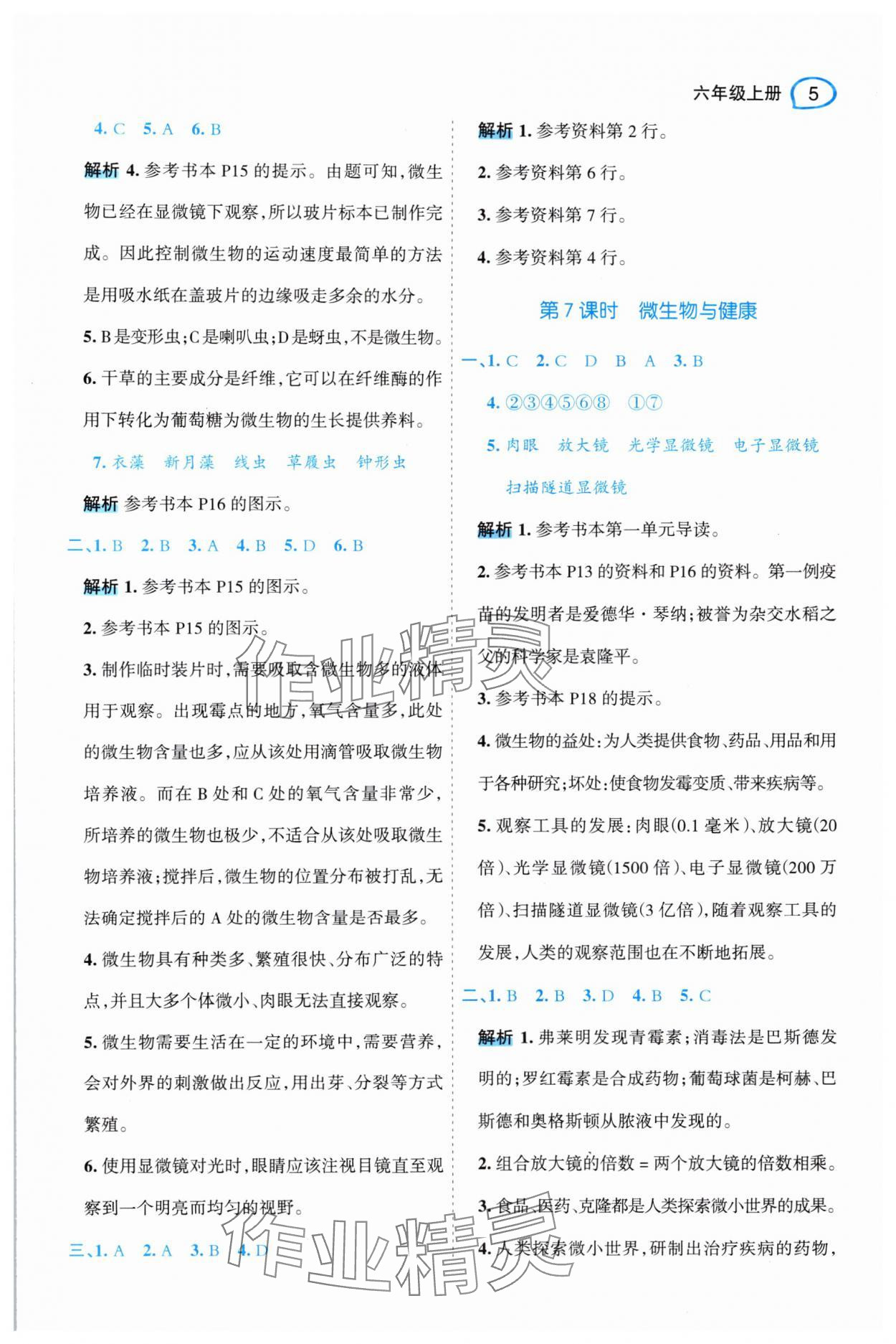 2025年名师面对面先学后练六年级科学上册教科版 第5页