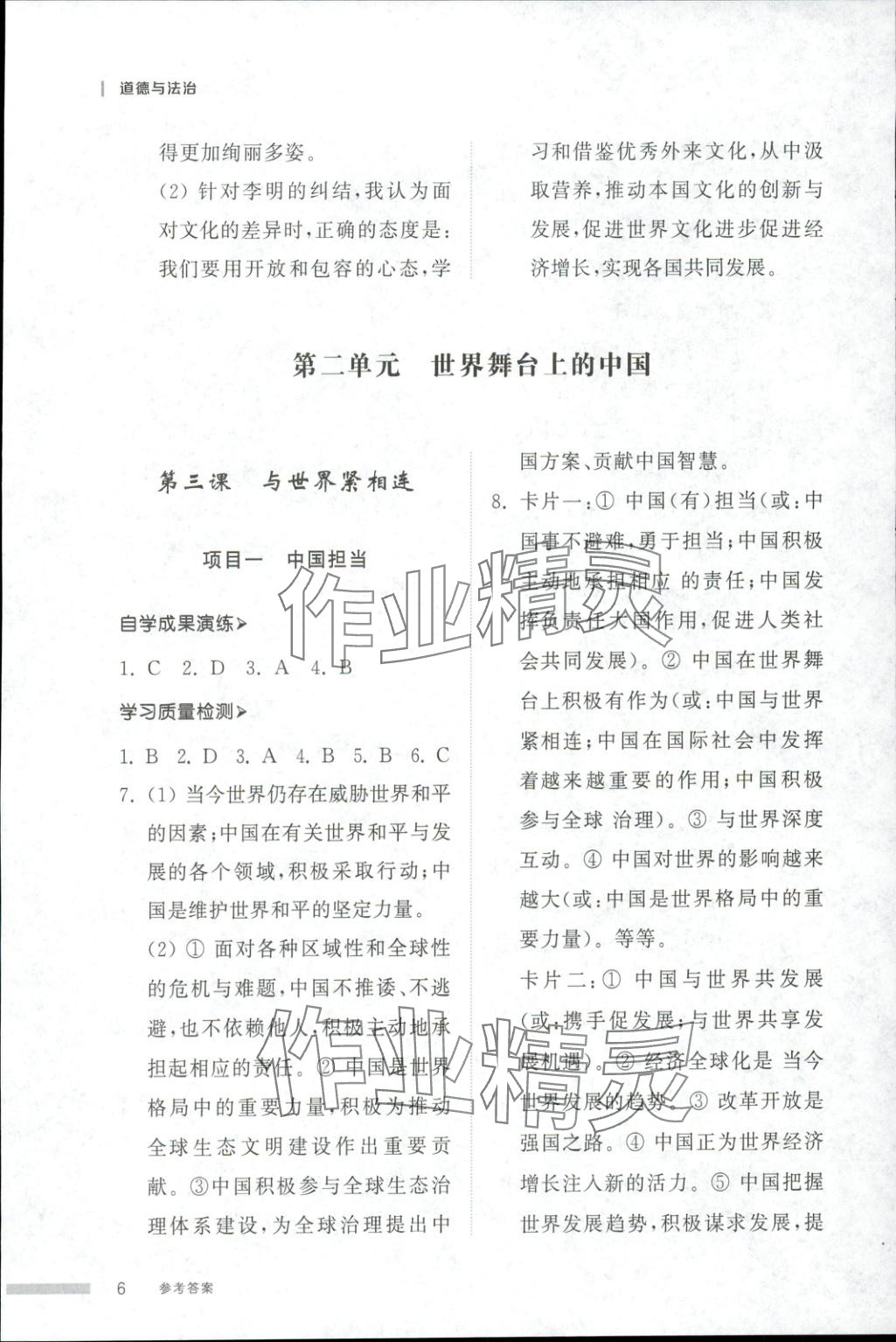 2025年導(dǎo)學(xué)與檢測(cè)九年級(jí)道德與法治全一冊(cè)人教版2&nbsp;第6頁(yè)