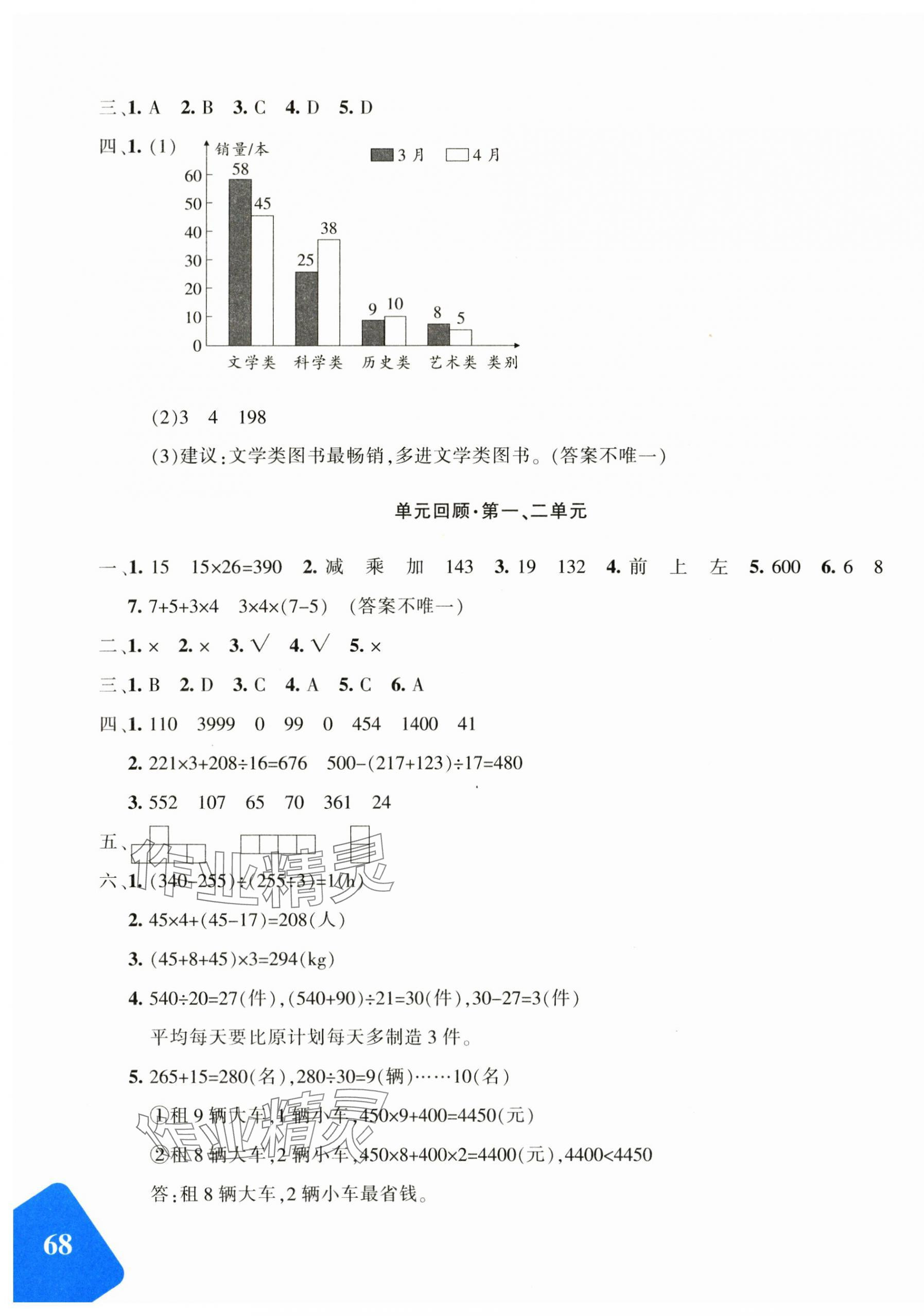 2025年優學1+1評價與測試四年級數學下冊人教版 參考答案第7頁