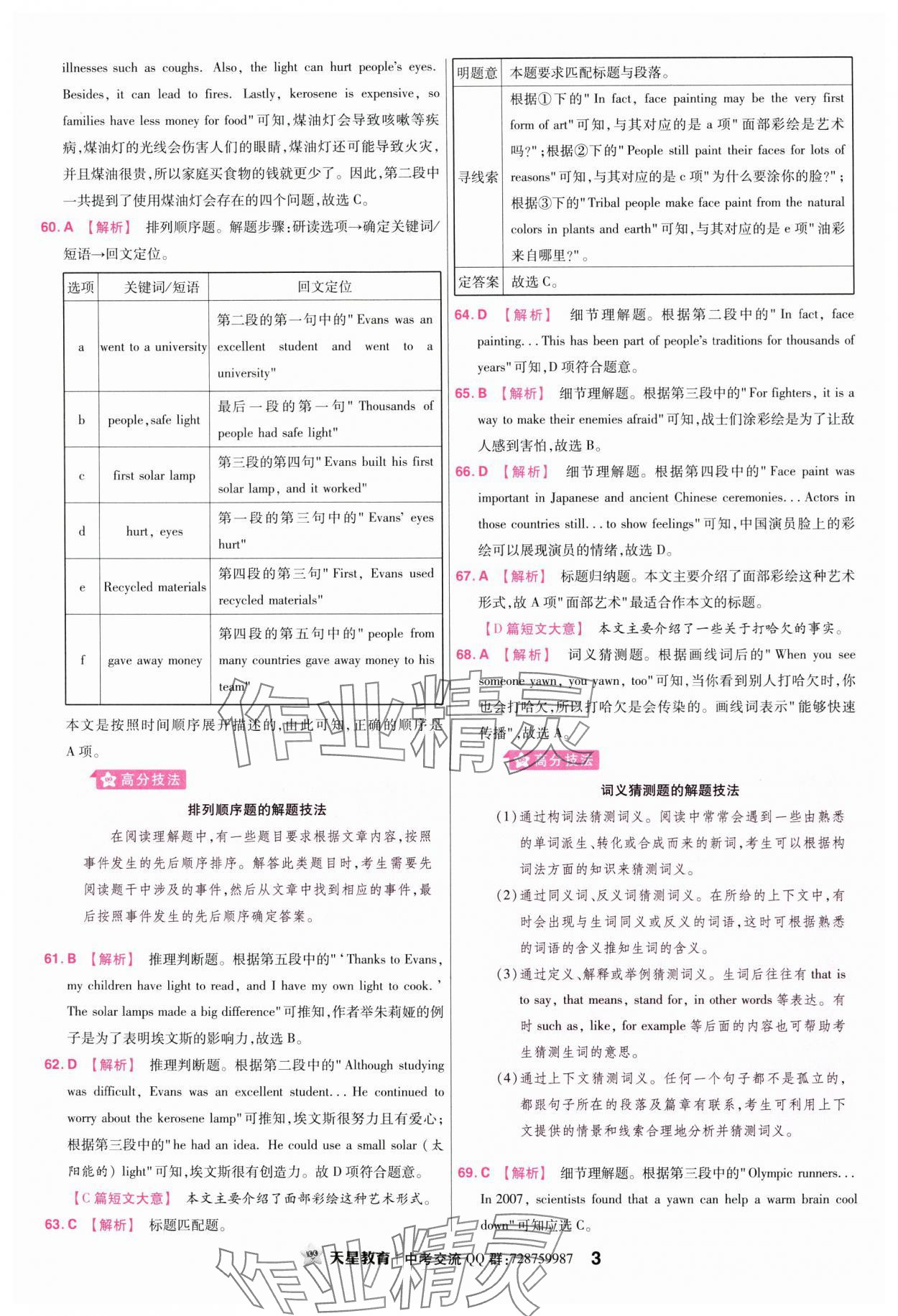 2024年金考卷中考45套匯編英語(yǔ)江西專版 參考答案第3頁(yè)