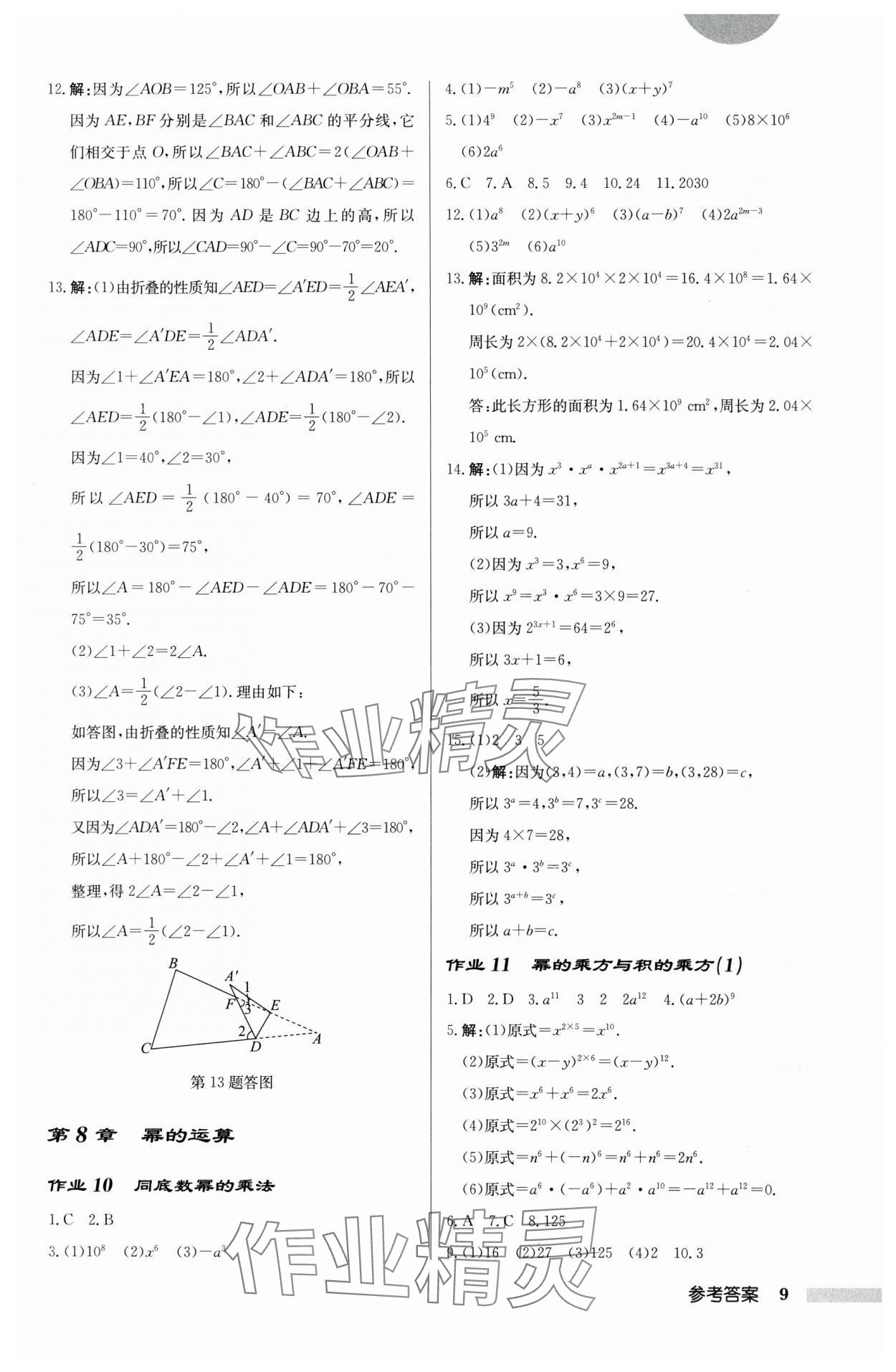 2024年啟東中學(xué)作業(yè)本七年級(jí)數(shù)學(xué)下冊(cè)蘇科版宿遷專版 第9頁(yè)