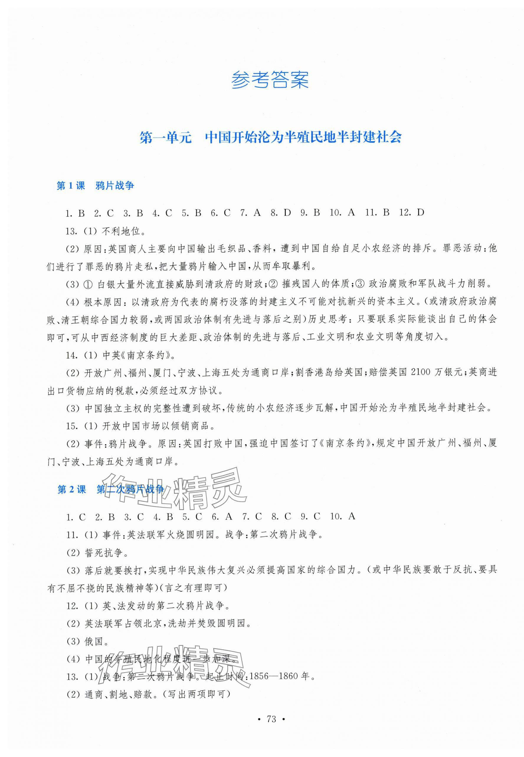 2025年新课程学习指导八年级历史上册人教版 第1页