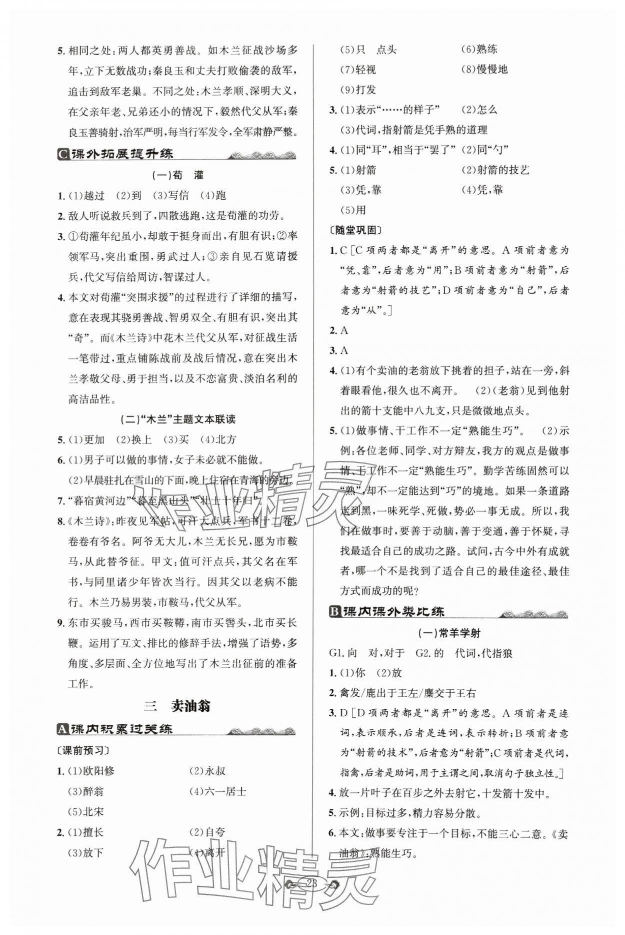 2024年古诗文与名著阅读七年级语文下册人教版 第3页