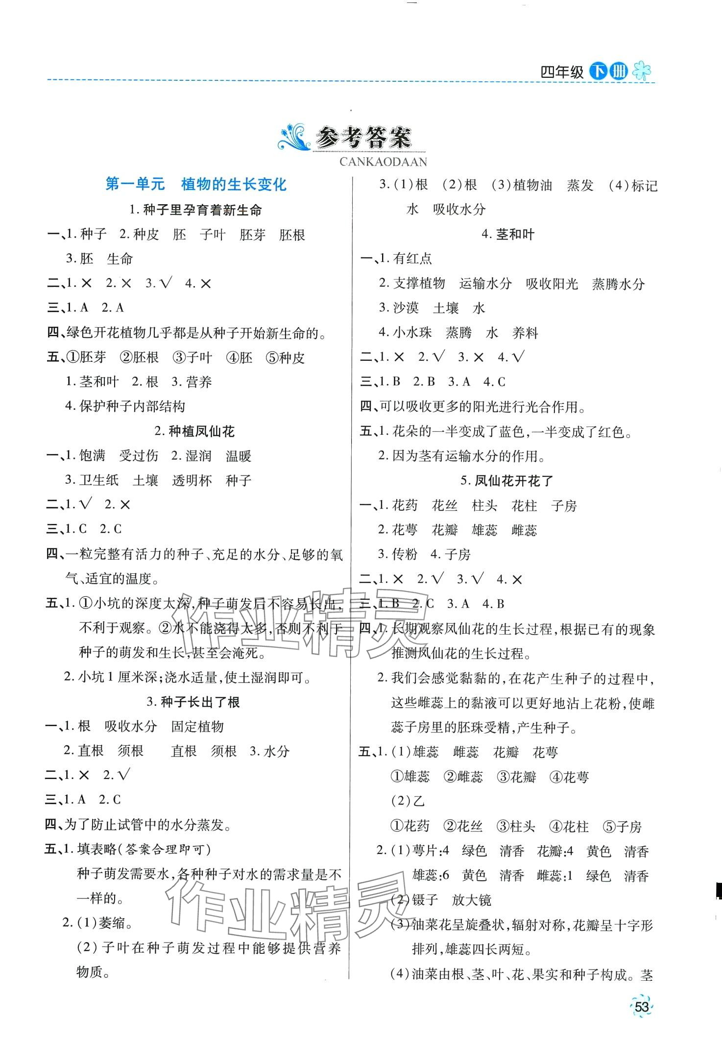 2024年陽光課堂新疆文化出版社四年級科學(xué)下冊 第1頁