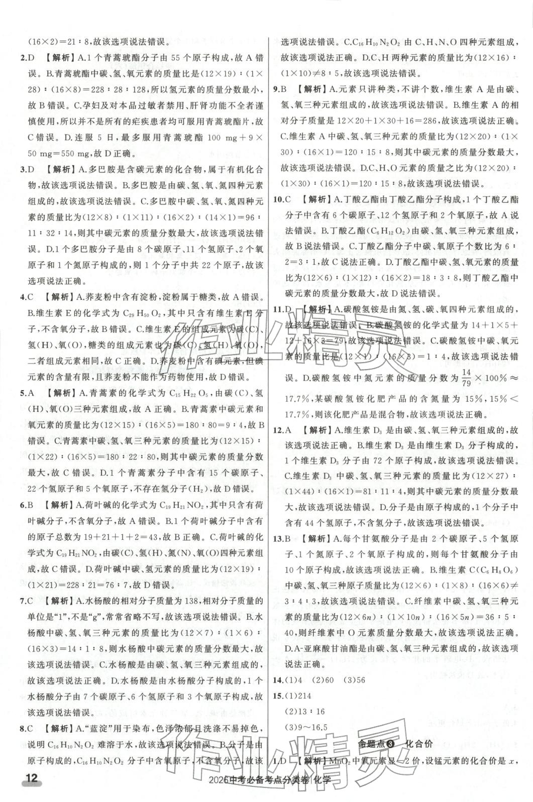 2026年中考必備考點(diǎn)分類(lèi)卷九年級(jí)化學(xué)遼寧專(zhuān)版&nbsp;第12頁(yè)