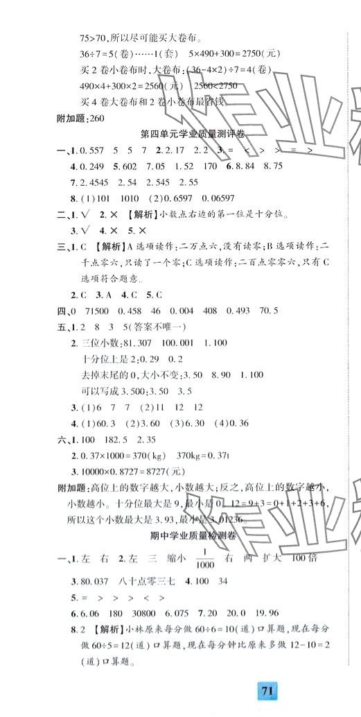 2024年全程無憂提優(yōu)卷四年級數(shù)學(xué)下冊人教版 第4頁