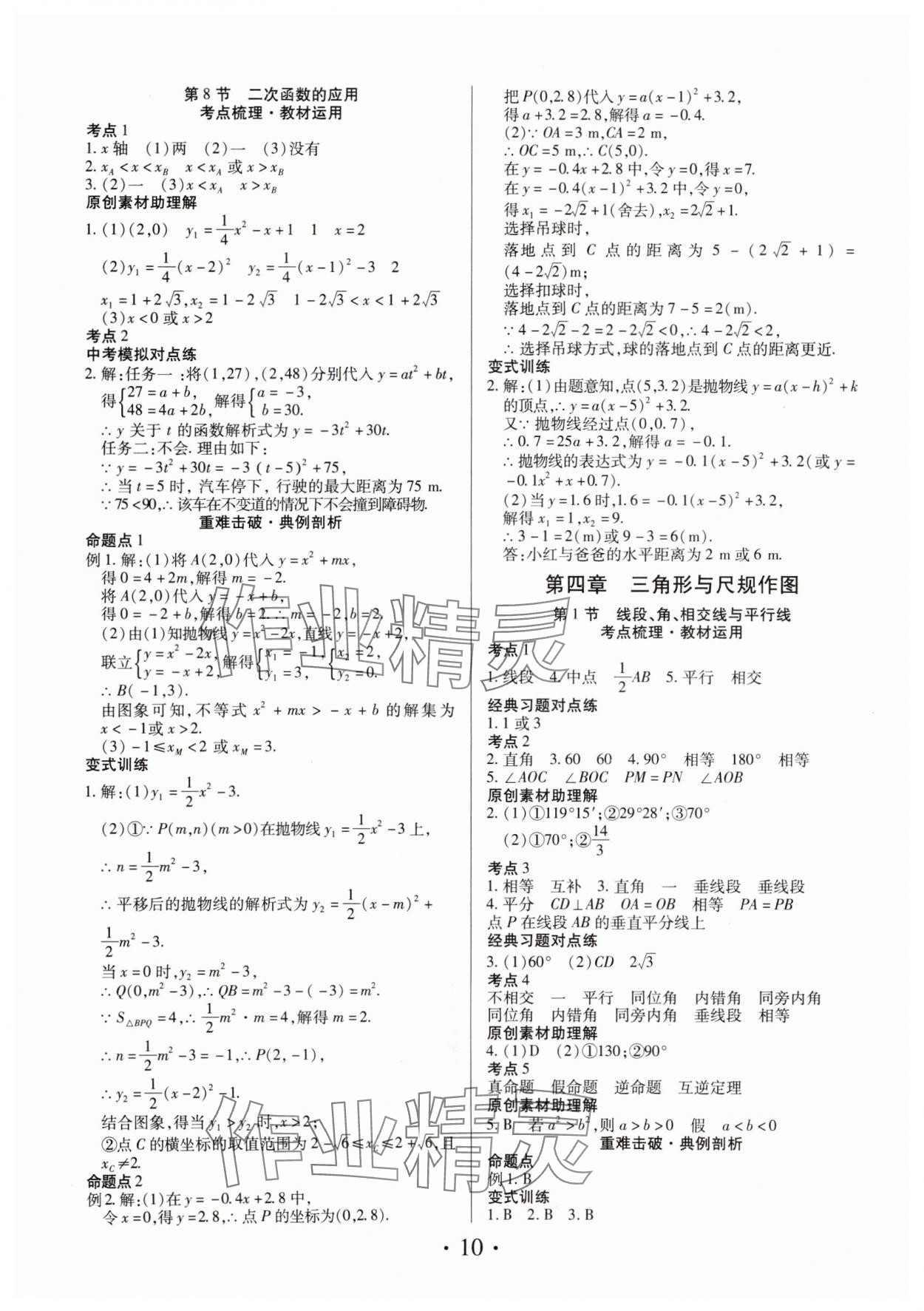 2025年理想中考数学中考河南专版 参考答案第10页