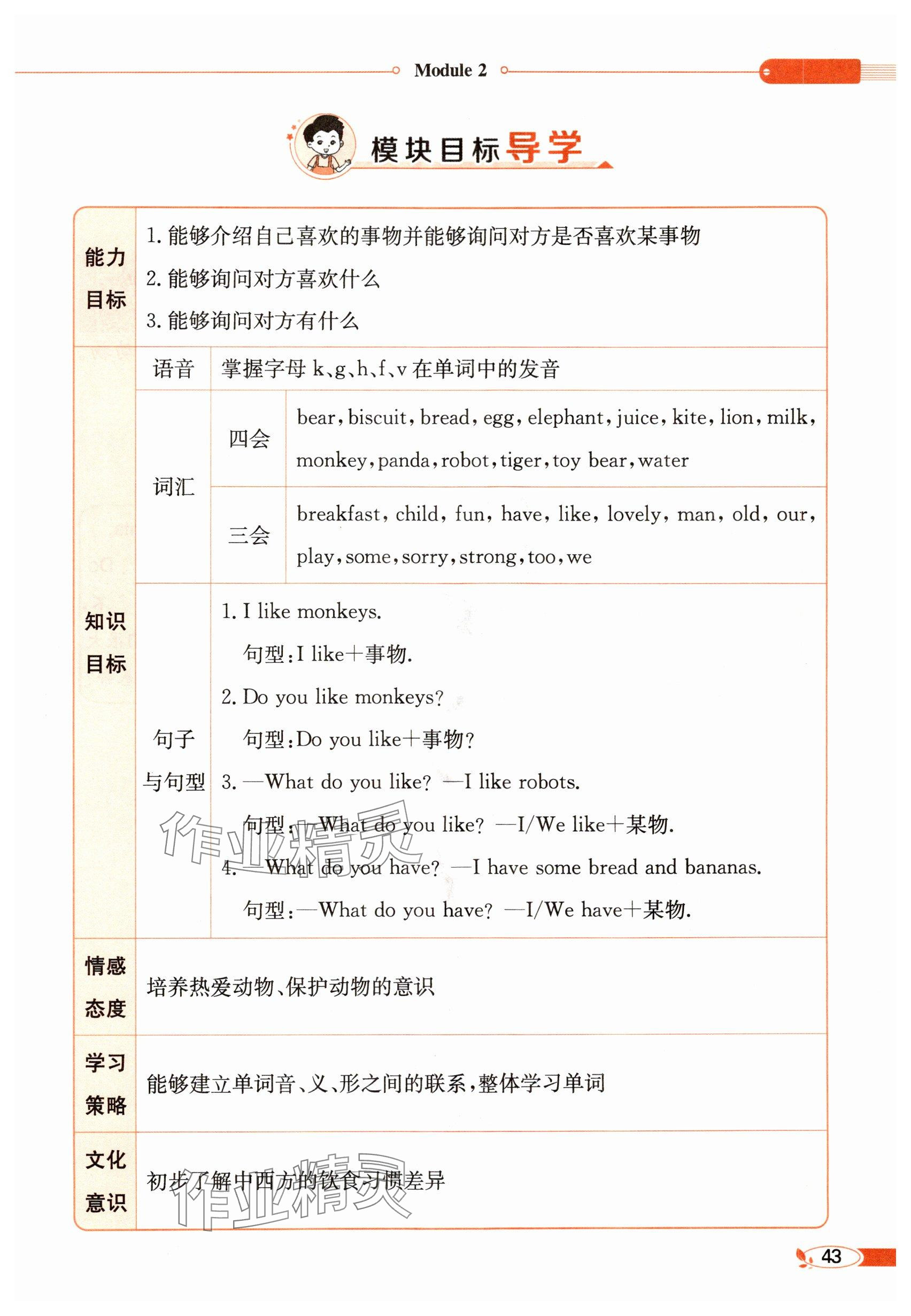 2024年教材課本三年級英語下冊滬教版&nbsp;參考答案第41頁