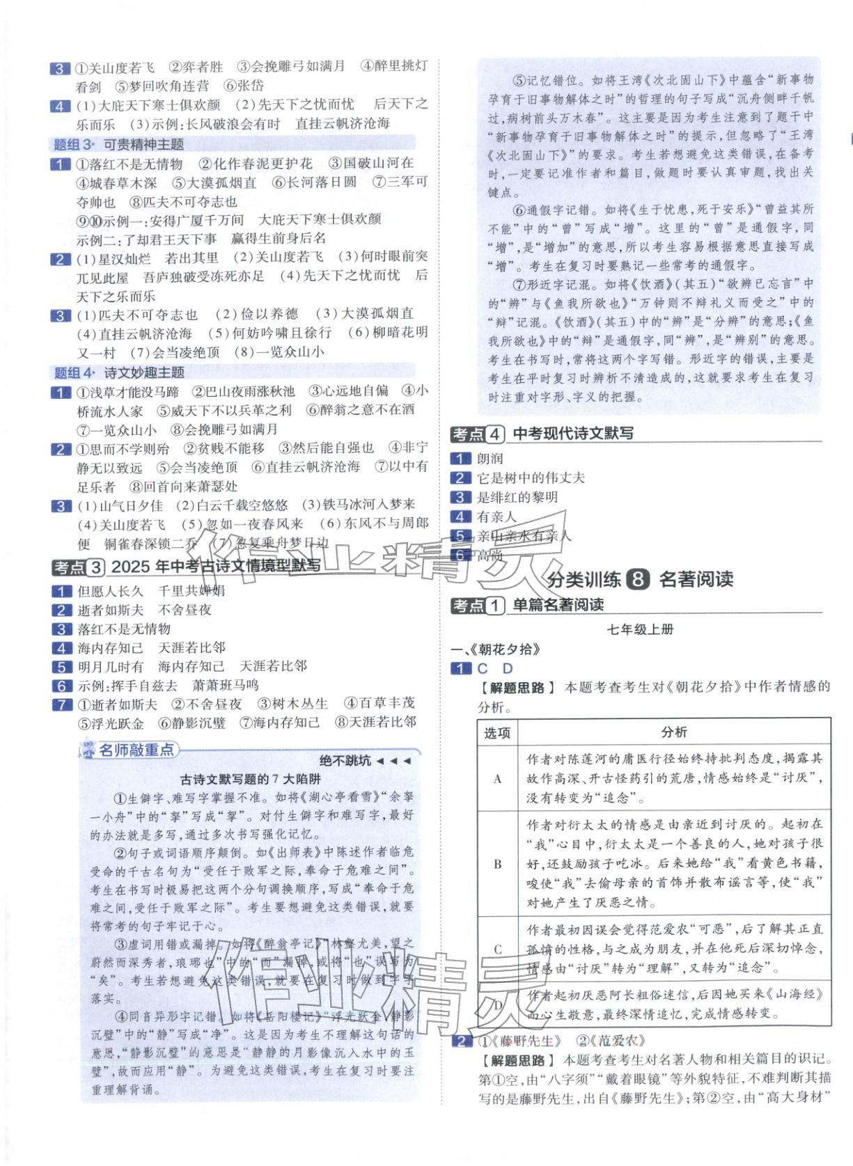 2026年金考卷中考真题分类训练九年级语文 第17页