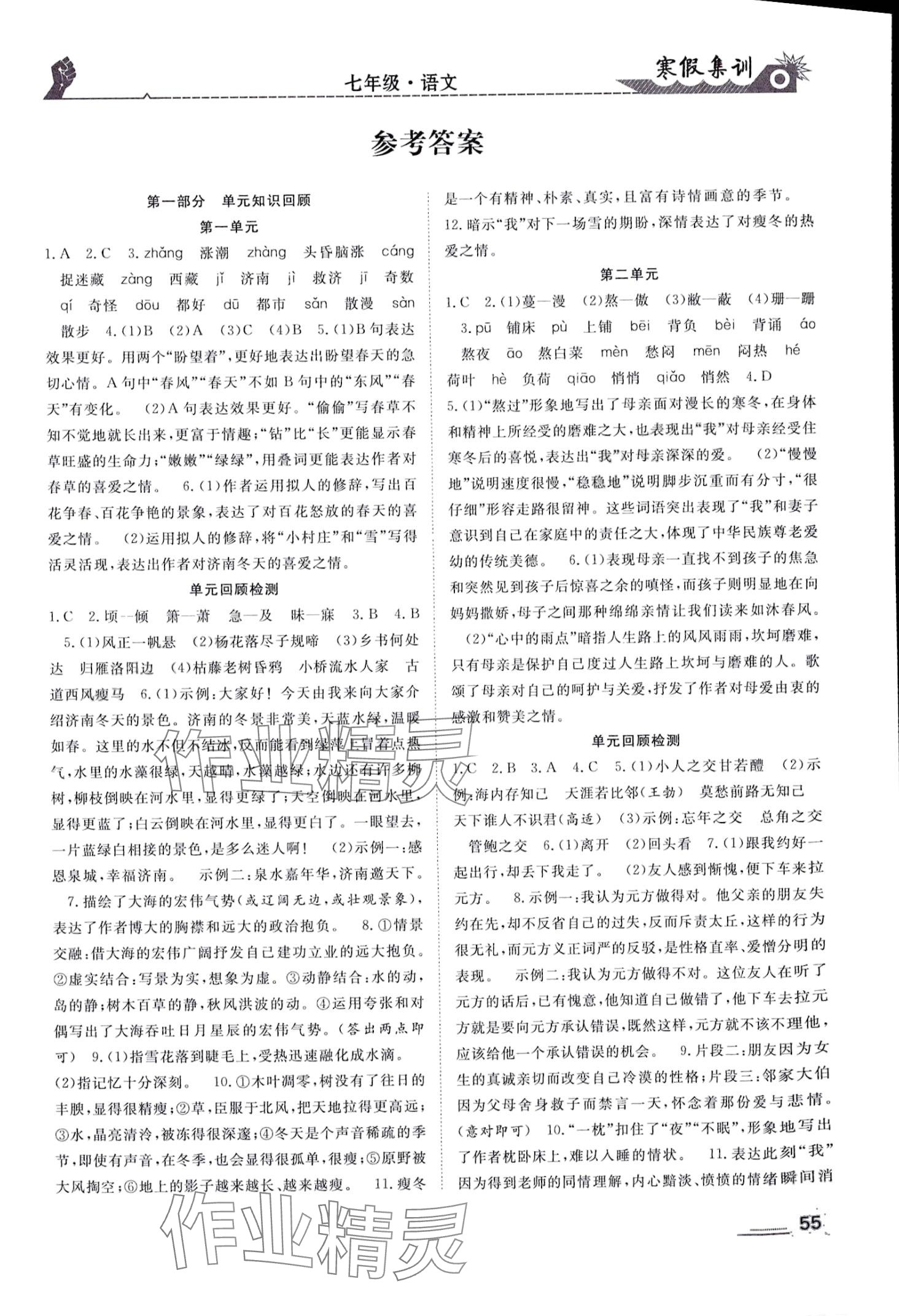 2024年寒假集訓(xùn)合肥工業(yè)大學(xué)出版社七年級(jí)語(yǔ)文 第1頁(yè)