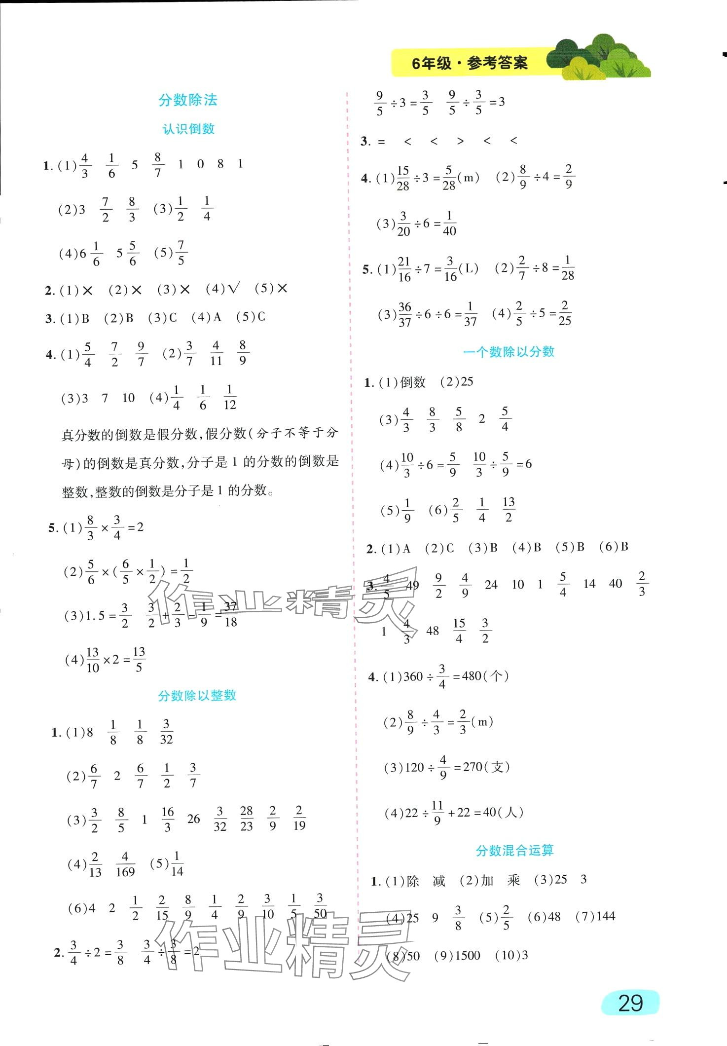 2024年榮恒教育專項(xiàng)訓(xùn)練分?jǐn)?shù)乘除法六年級(jí)數(shù)學(xué)人教版 第3頁