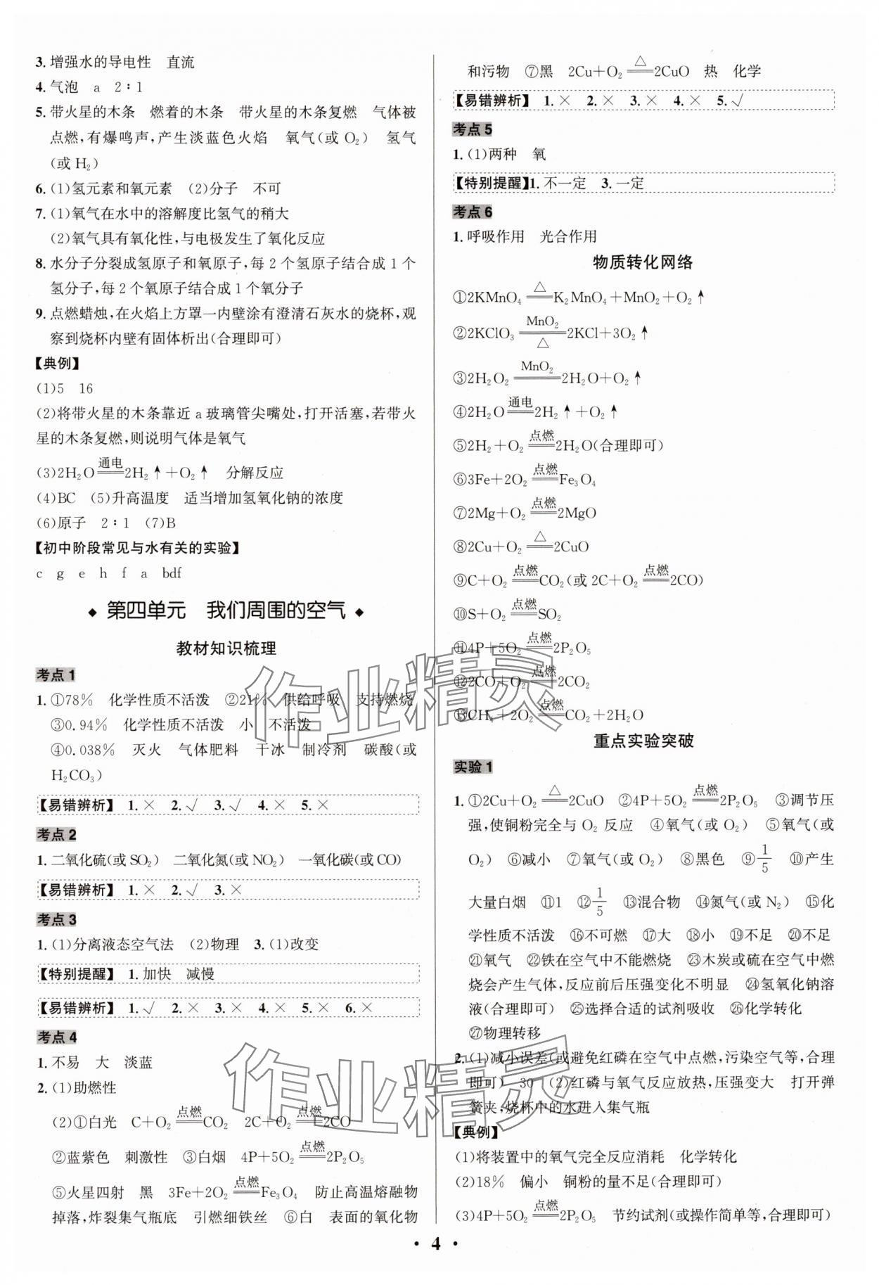 2025年中考對策化學魯教版 參考答案第4頁