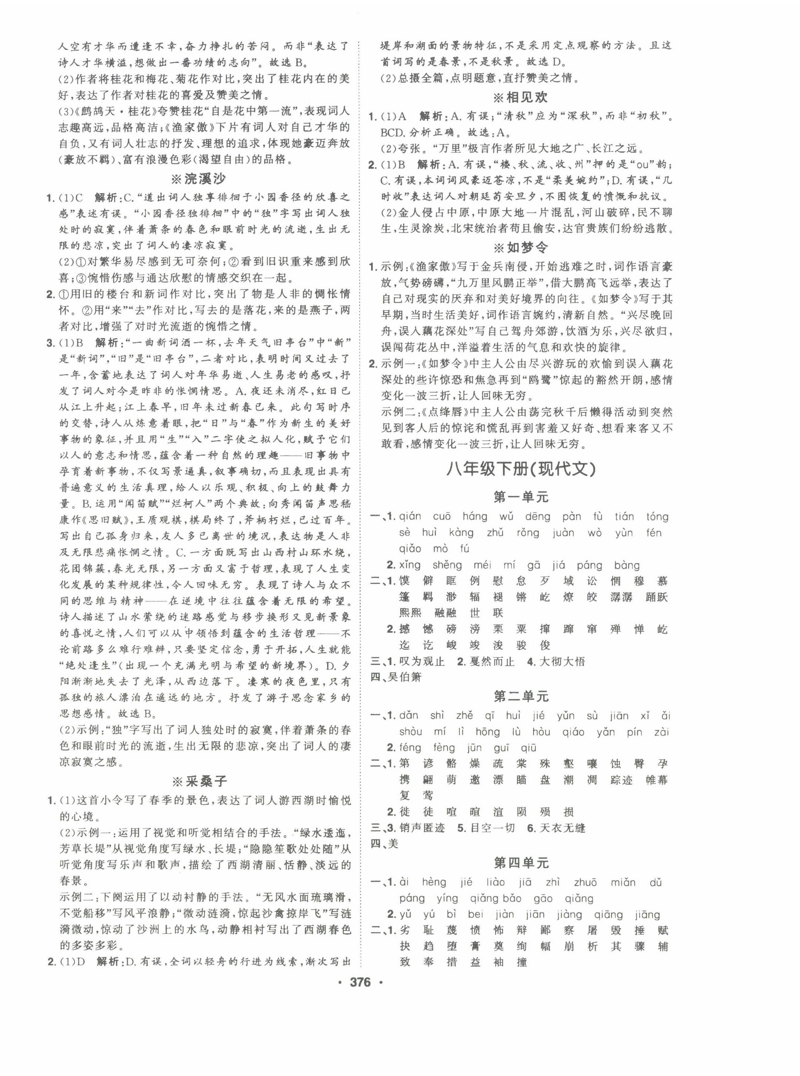 2025年智慧大課堂學業總復習全程精練語文中考人教版 參考答案第20頁