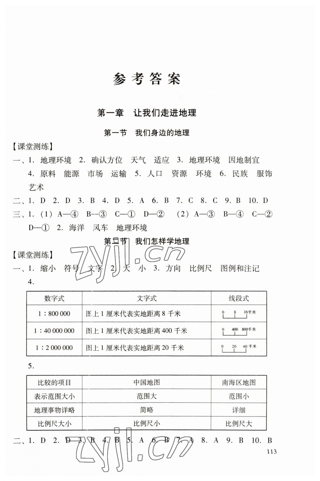 2023年自主學習導引七年級地理上冊湘教版 第1頁