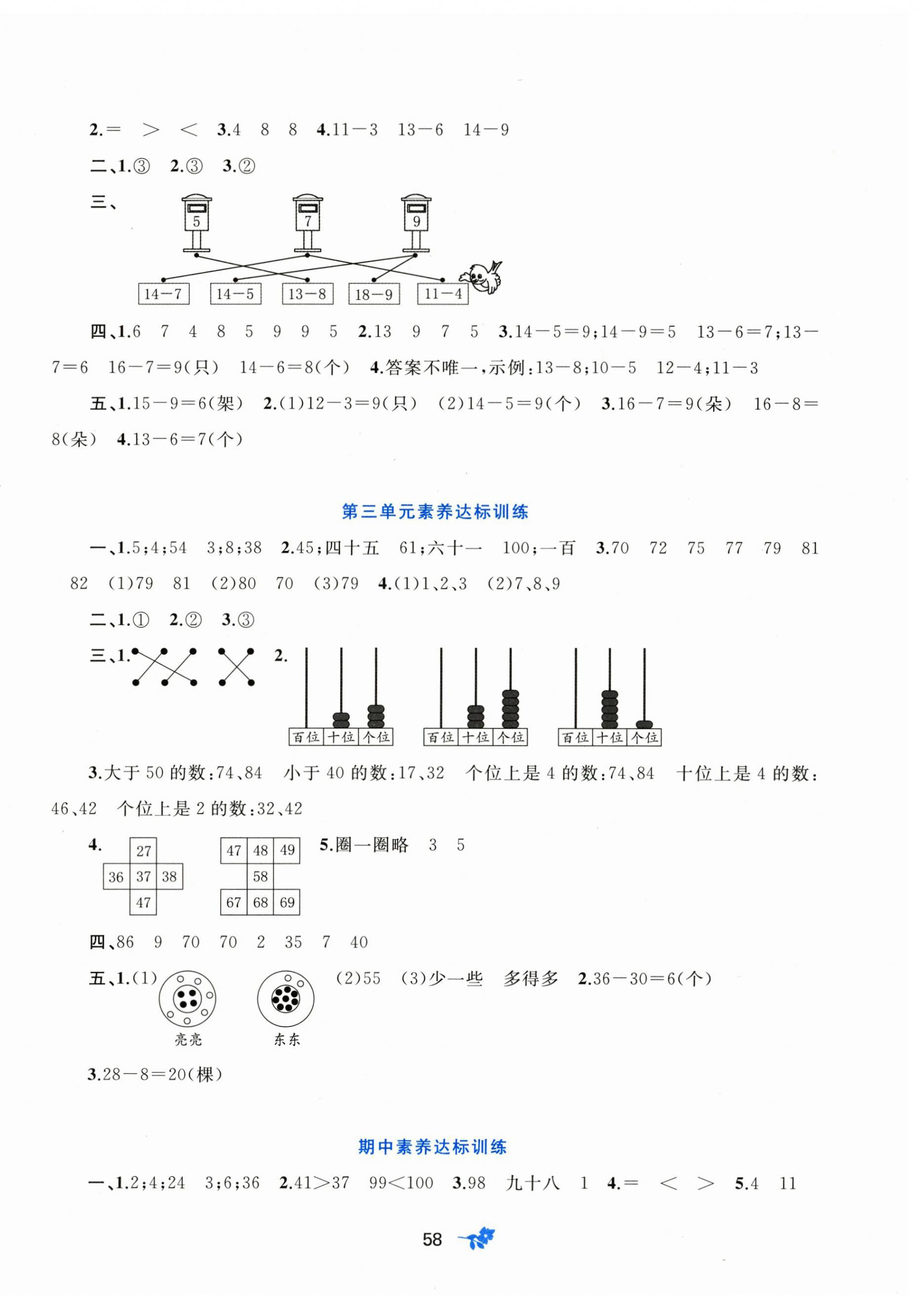 2026年新课程学习与测评单元双测一年级数学下册人教版&nbsp;第2页