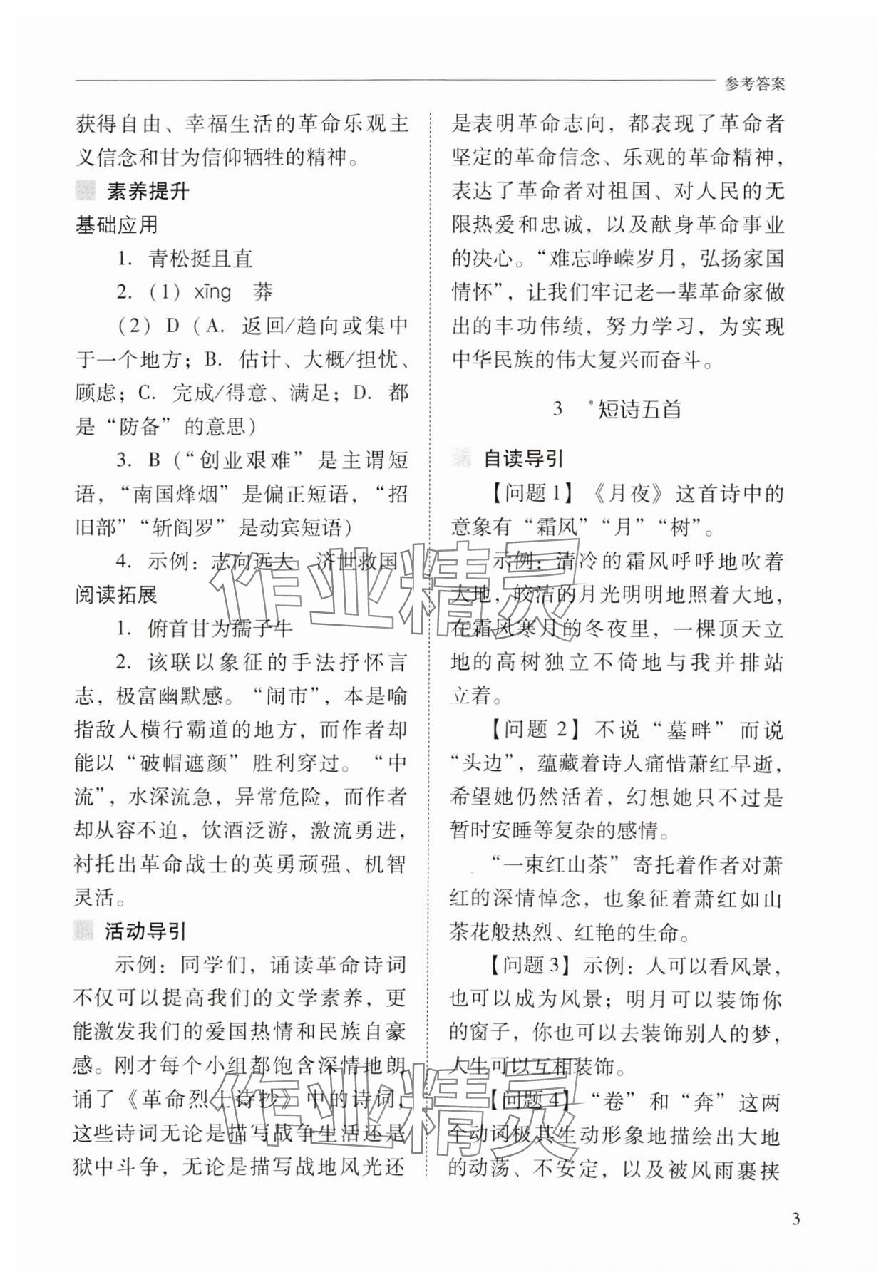 2025年新課程問題解決導學方案九年級語文下冊人教版 第3頁