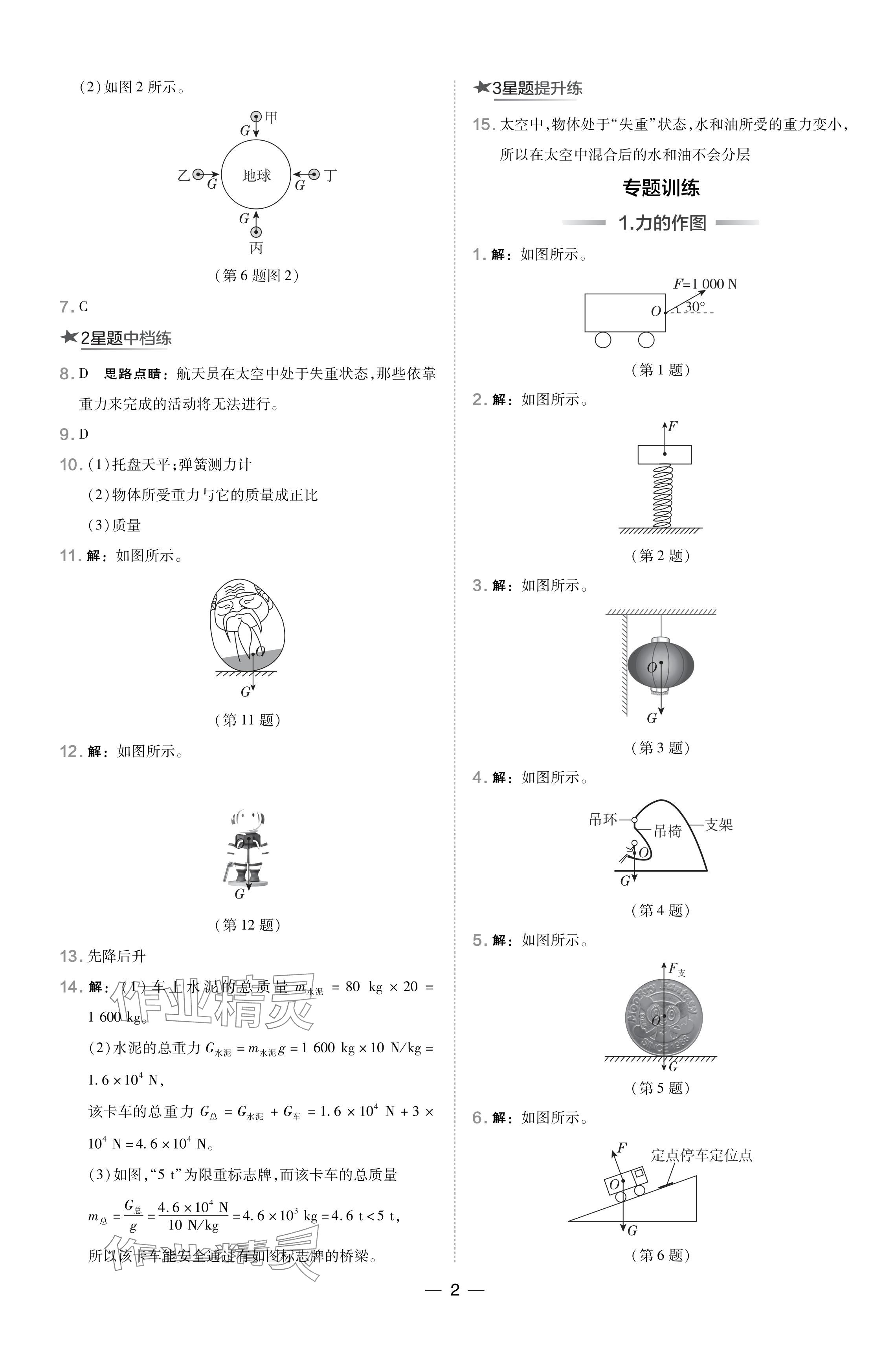 2024年點(diǎn)撥訓(xùn)練八年級(jí)物理下冊(cè)人教版山西專版 參考答案第2頁