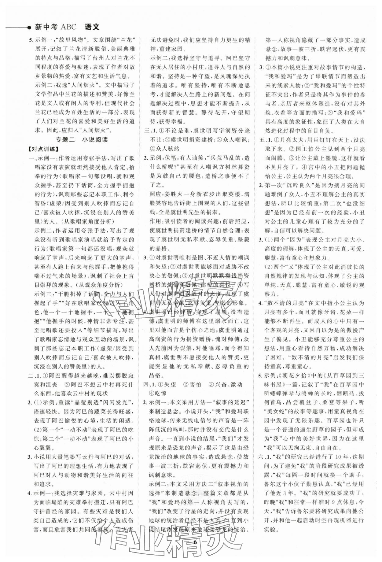 2024年世紀(jì)金榜新中考ABC語文浙江專版 參考答案第5頁