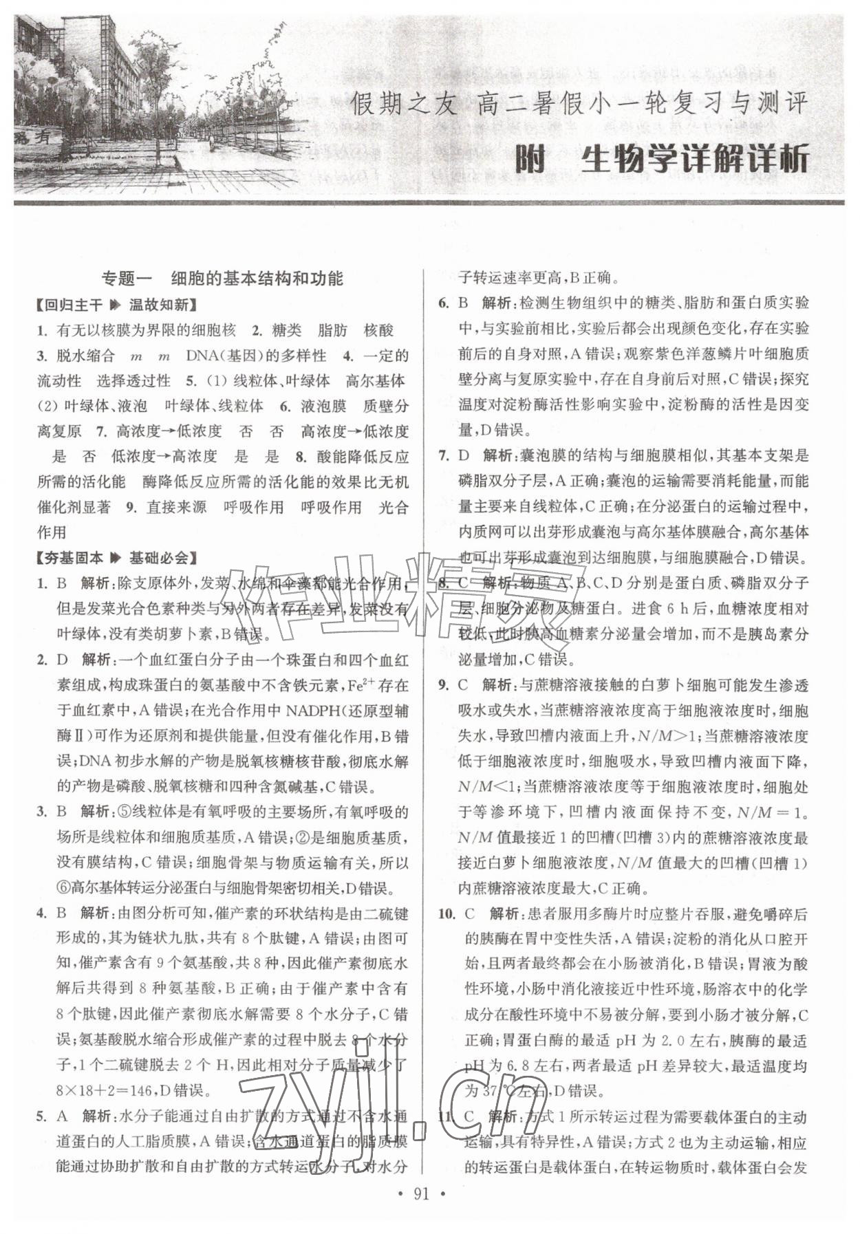 2026年假期之友东南大学出版社暑假高二生物&nbsp;第1页