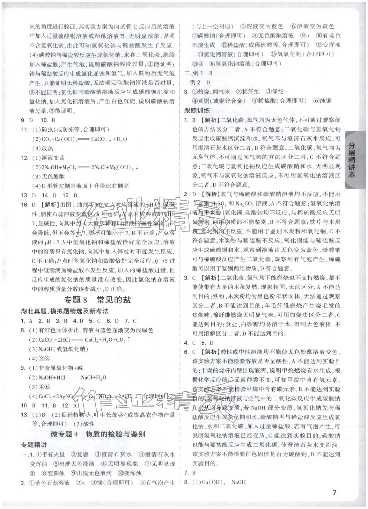 2026年万唯中考试题研究九年级化学湖北专版&nbsp;第7页