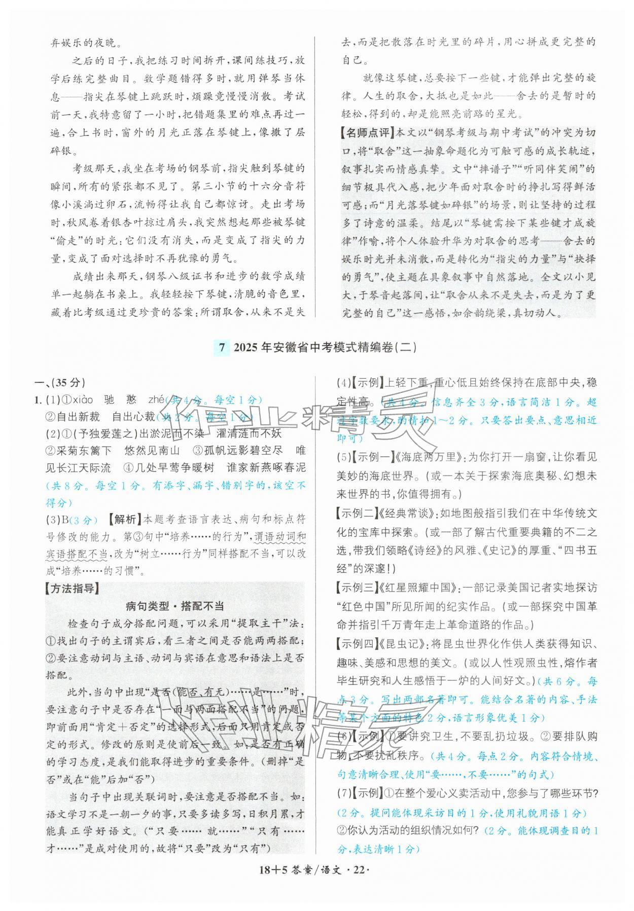 2026年中考试题精编安徽师范大学出版社语文人教版安徽专版&nbsp;第22页