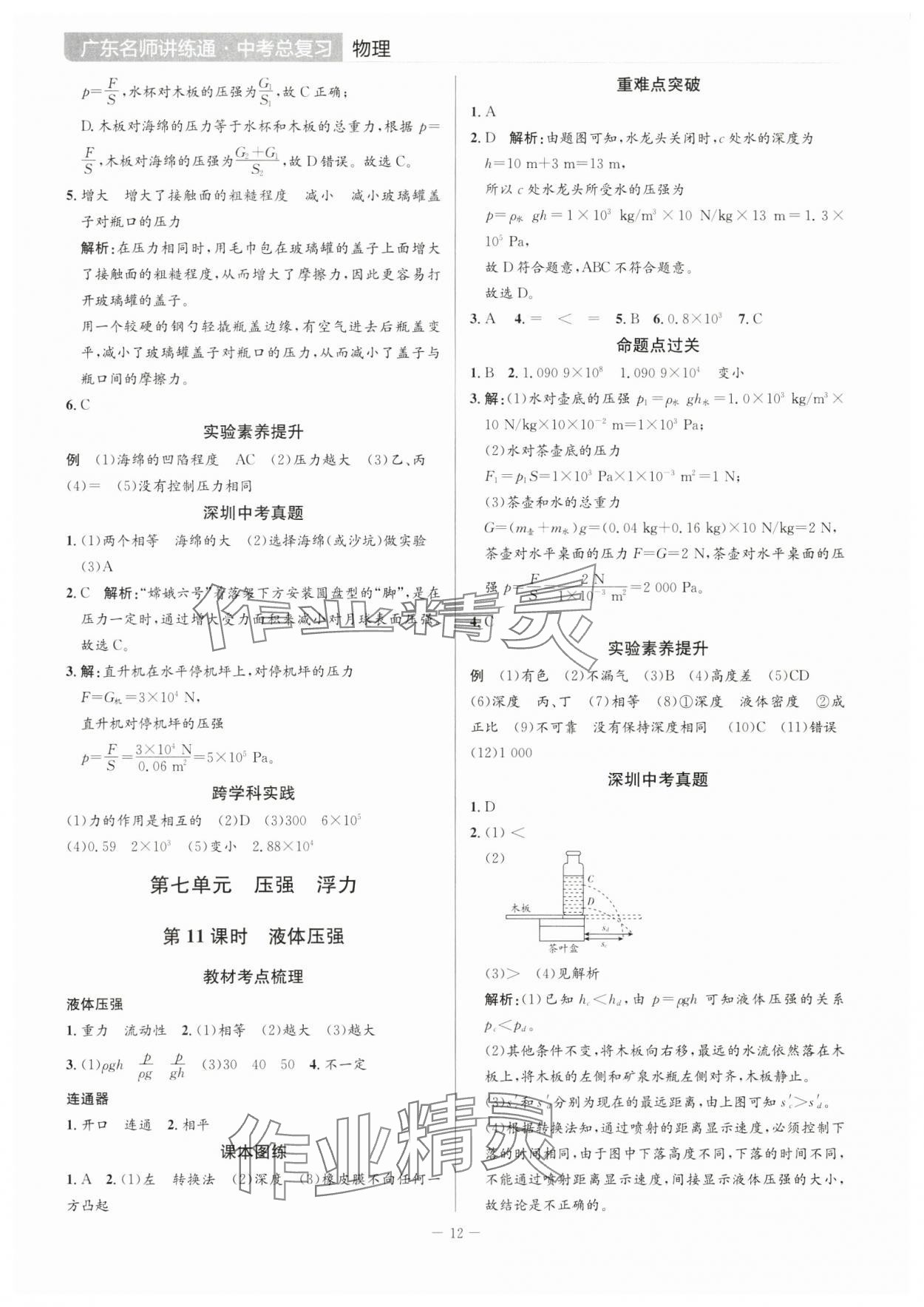 2025年廣東名師講練通中考總復習物理深圳專版 第12頁