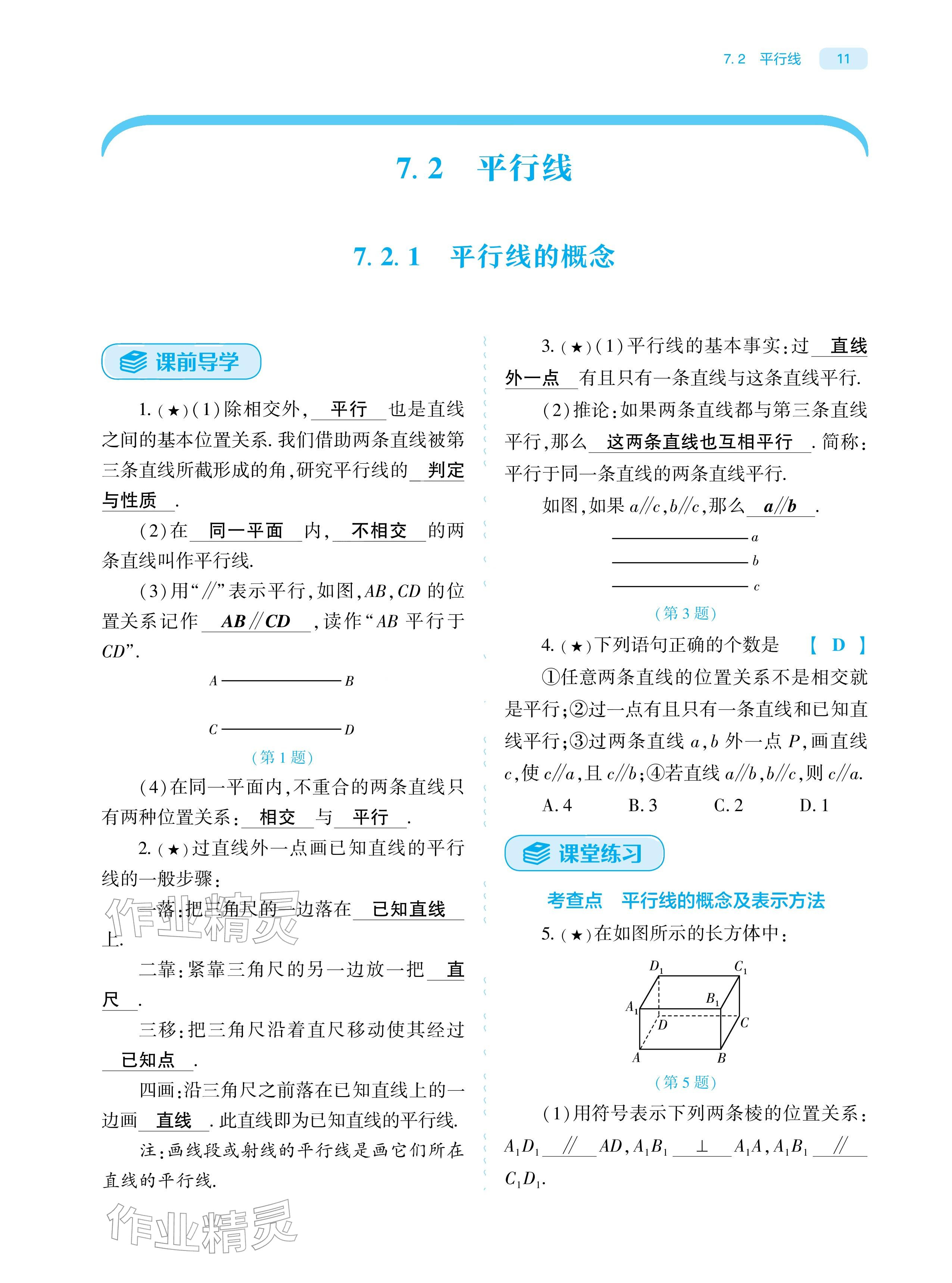 2026年基础训练大象出版社七年级数学下册人教版&nbsp;参考答案第11页
