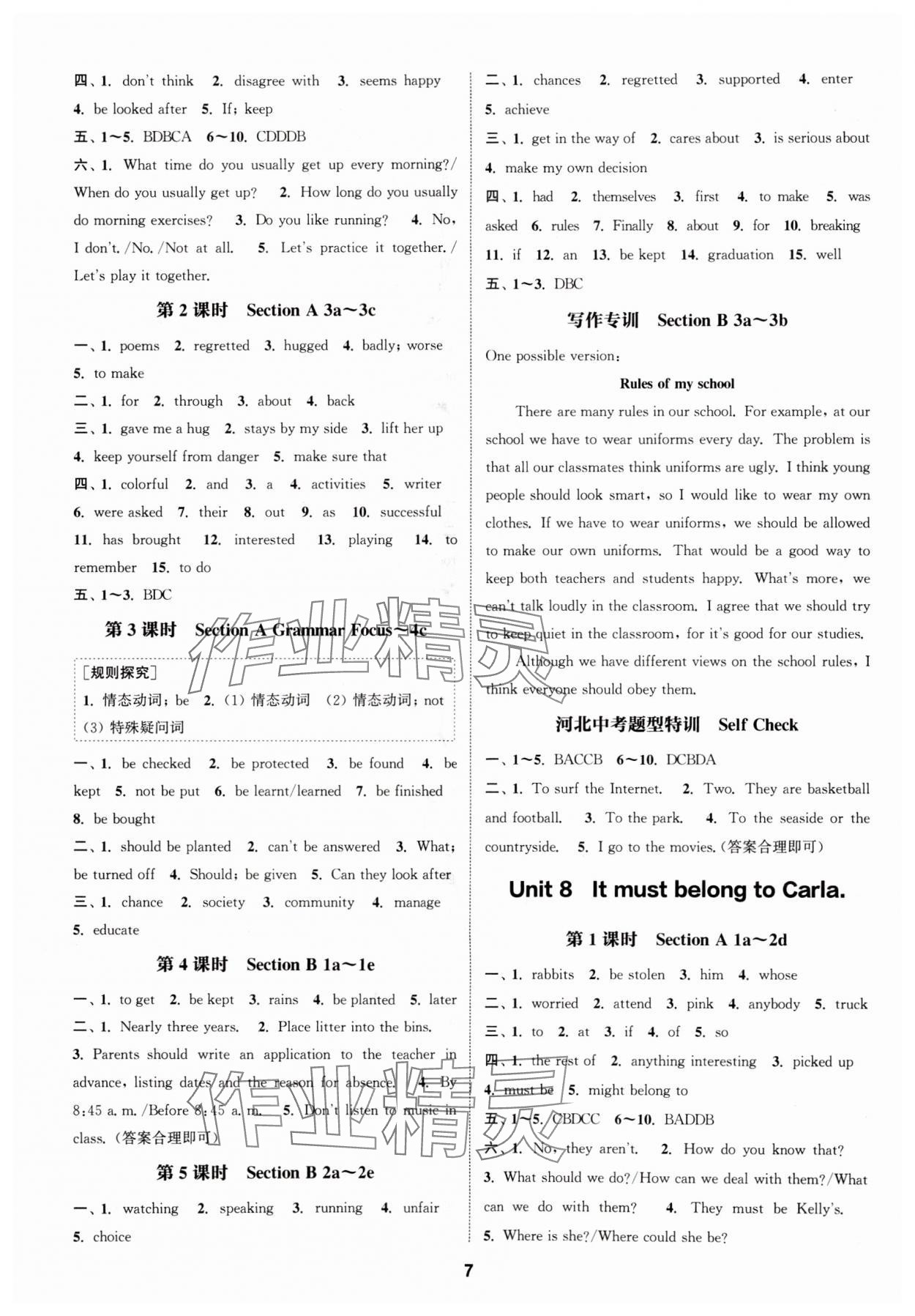 2025年通城学典课时作业本九年级英语上册人教版河北专版 第7页