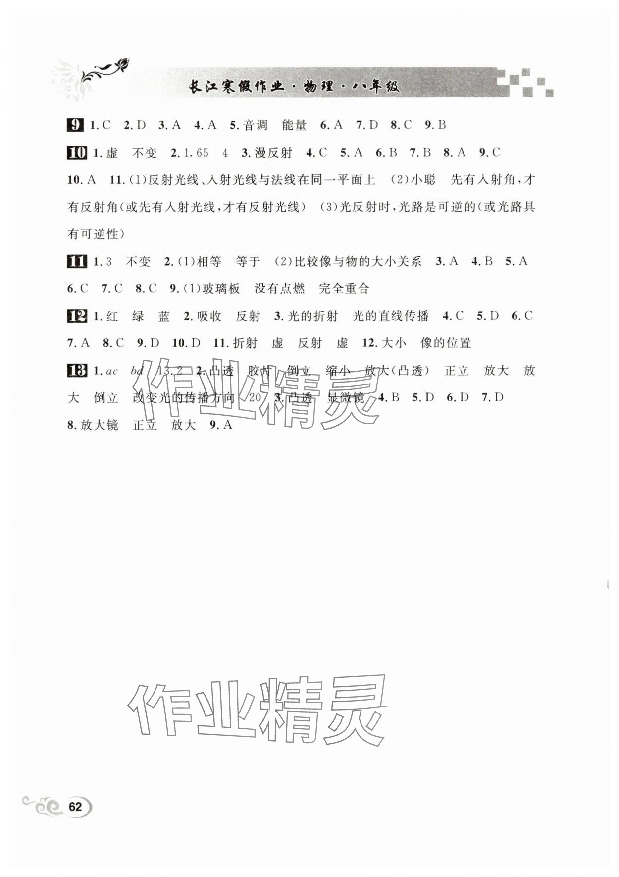 2025年长江寒假作业崇文书局八年级物理北师大版 第2页