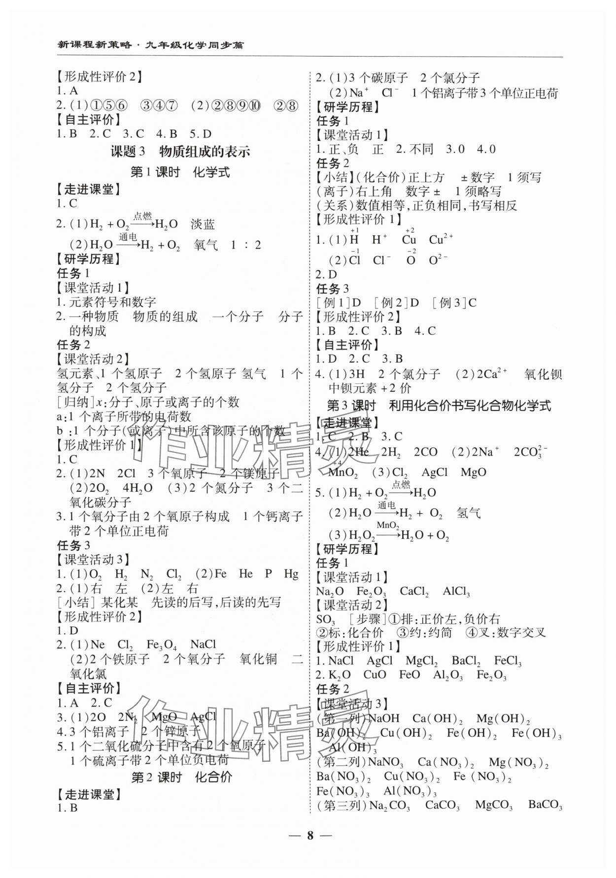 2024年新课程新策略复习篇九年级化学&nbsp;第8页