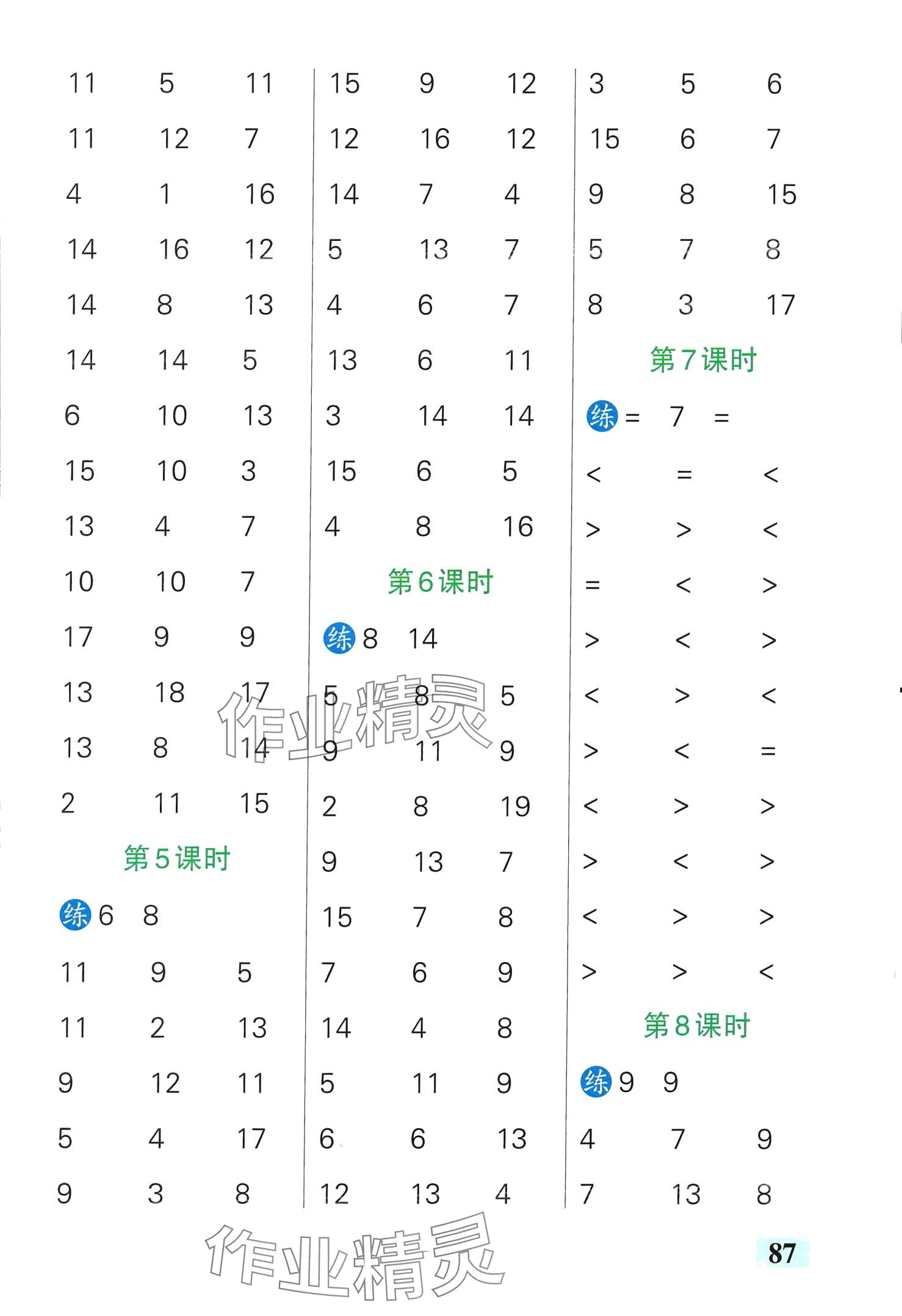2024年小學(xué)學(xué)霸口算一年級數(shù)學(xué)下冊人教版 第3頁