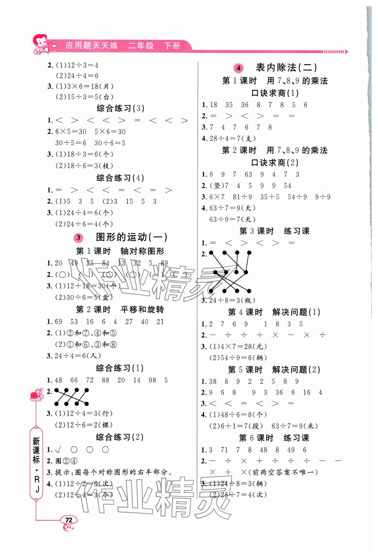 2024年小學數學應用題天天練二年級下冊人教版 第2頁