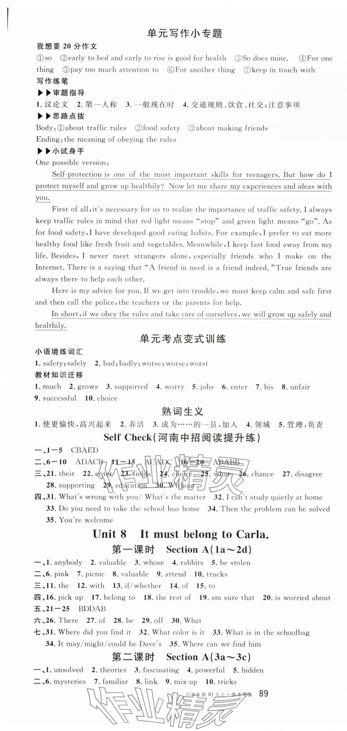 2025年名校课堂九年级英语上册人教版河南专版 第13页