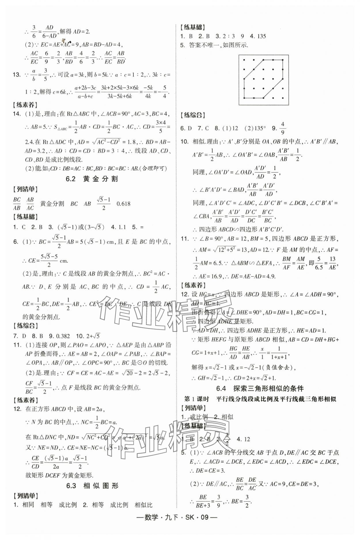 2025年經(jīng)綸學(xué)典課時(shí)作業(yè)九年級(jí)數(shù)學(xué)下冊(cè)蘇科版 第9頁(yè)