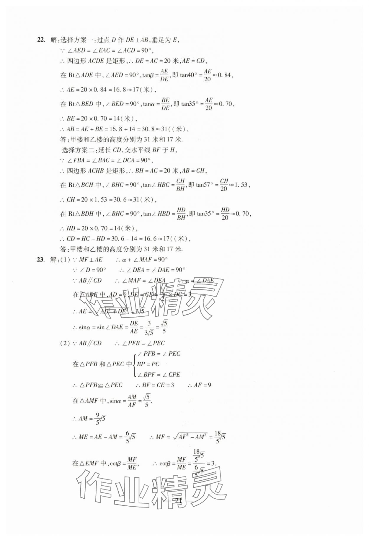 2024年初中測試與評估數(shù)學(xué) 參考答案第21頁